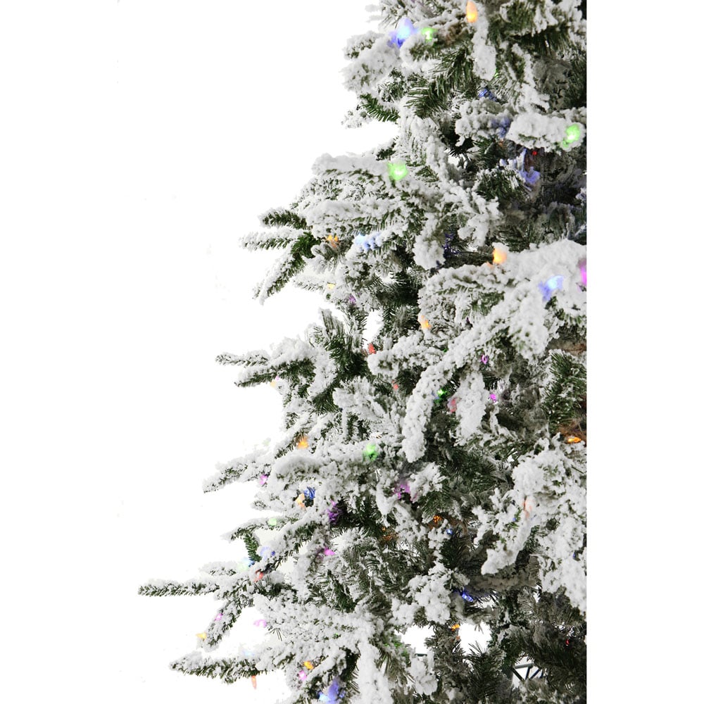 7.5 ft White Pine Artificial Christmas Tree with Multicolor LED Lights