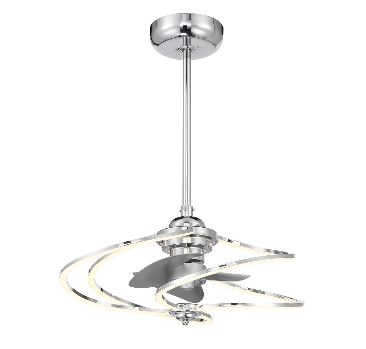 Savoy House Hydra 12-in Polished Chrome with Silver Blades Integrated ...