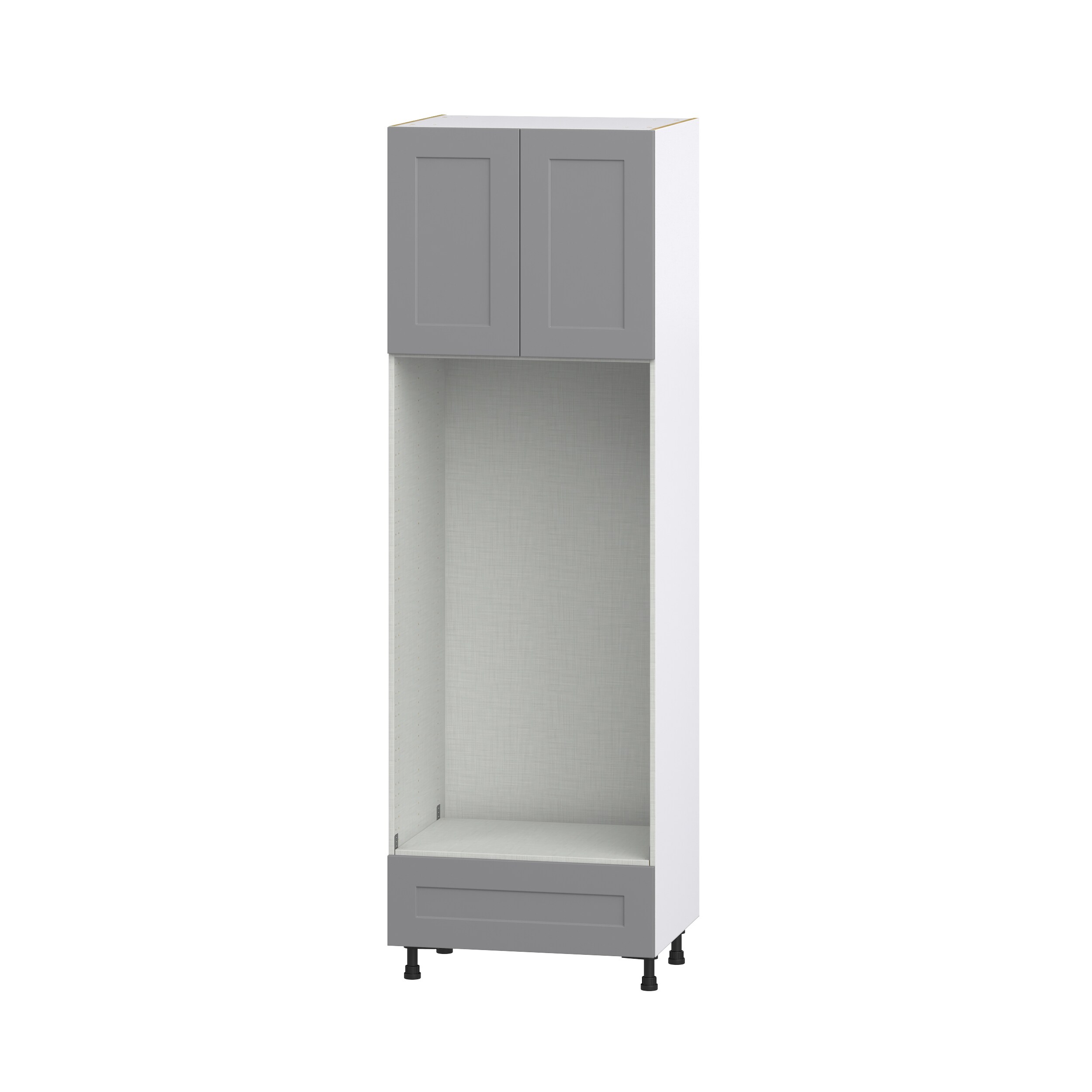 Hugo&Borg Charlesberg 30-in W x 94.5-in H x 24-in D Gray 1-Drawer Single or Double Oven Pantry Fully Assembled Cabinet (Recessed Panel Shaker Style)