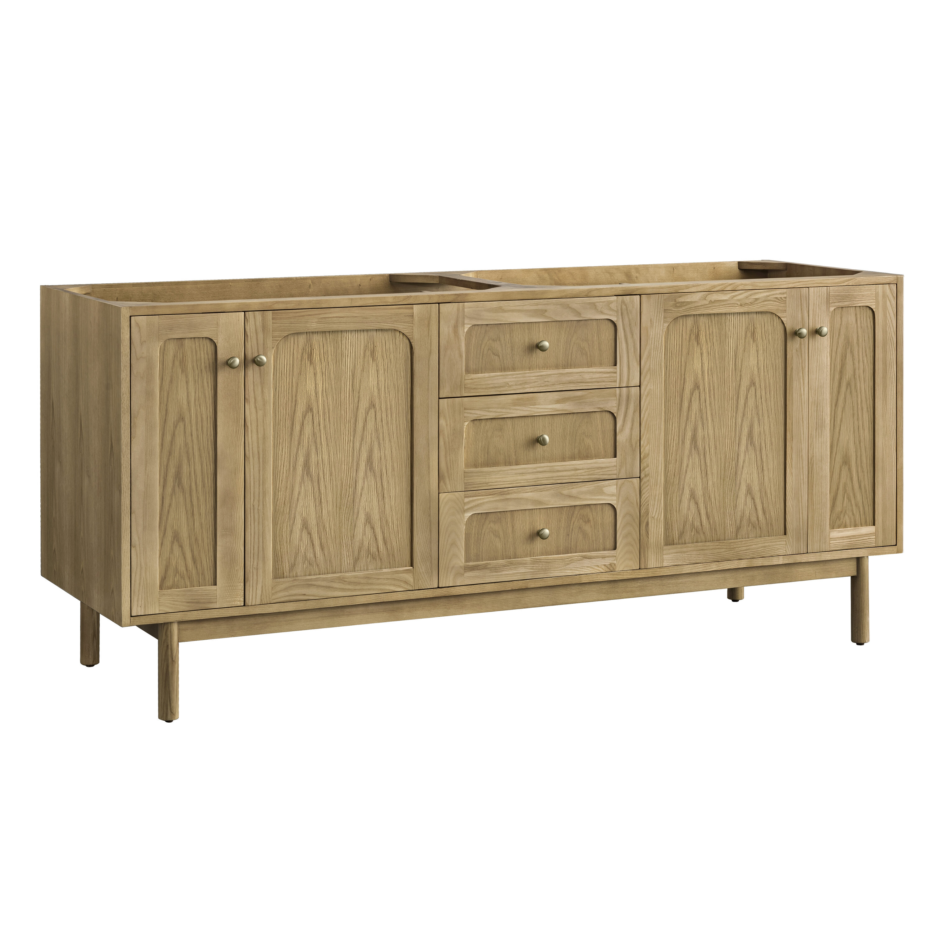 James Martin Vanities 545-V72-M-LNO Laurent 72-in Light Natural Oak Bathroom Vanity Base Cabinet without Top (Assembly Required)