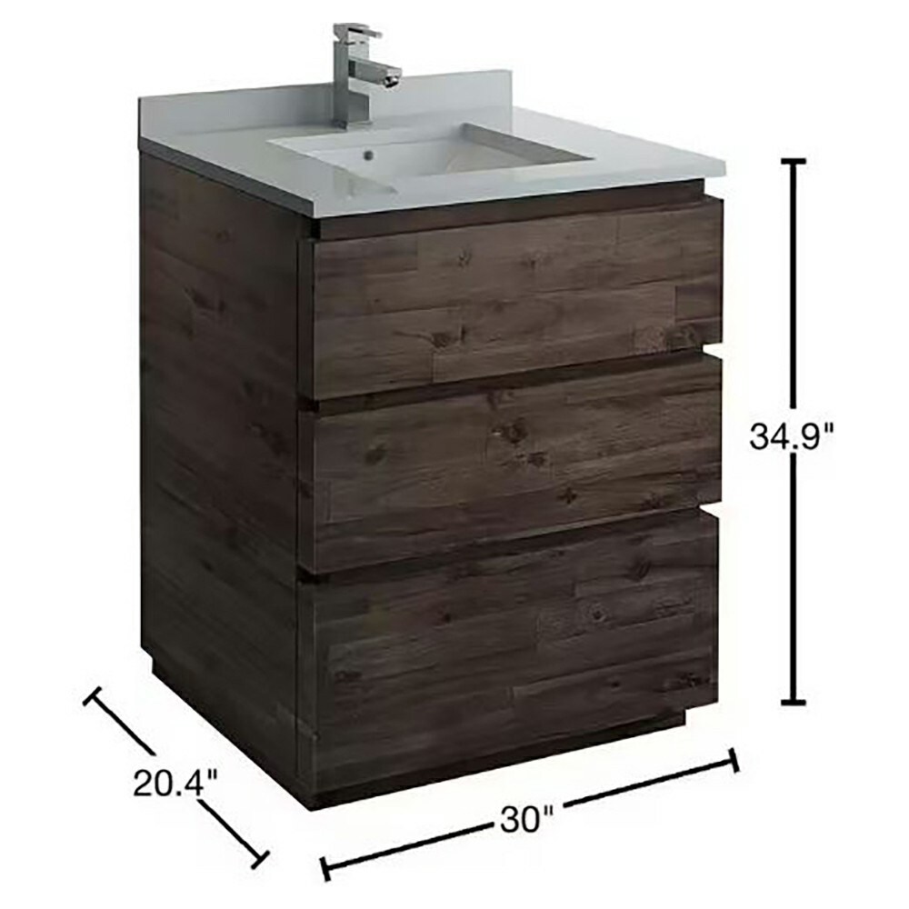 Fresca Formosa 30-in Acacia Wood Undermount Single Sink Bathroom Vanity 