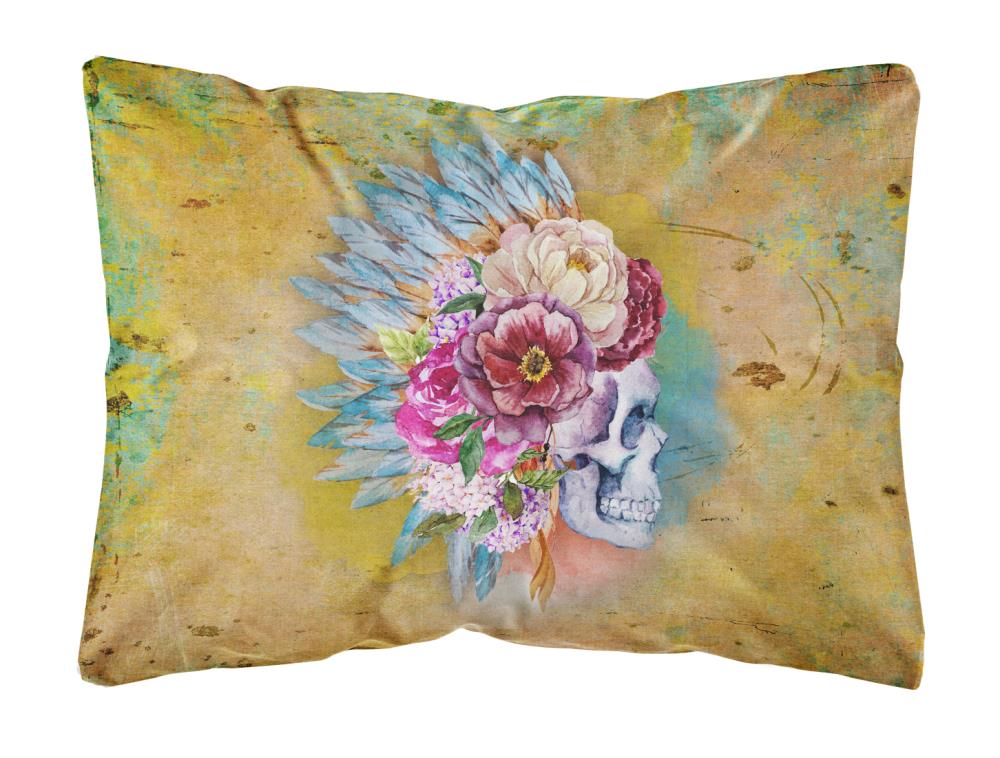 Caroline's Treasures BB5129PW1216 Day of the Dead Graphic Print Multicolor Rectangular Floral Throw Pillow