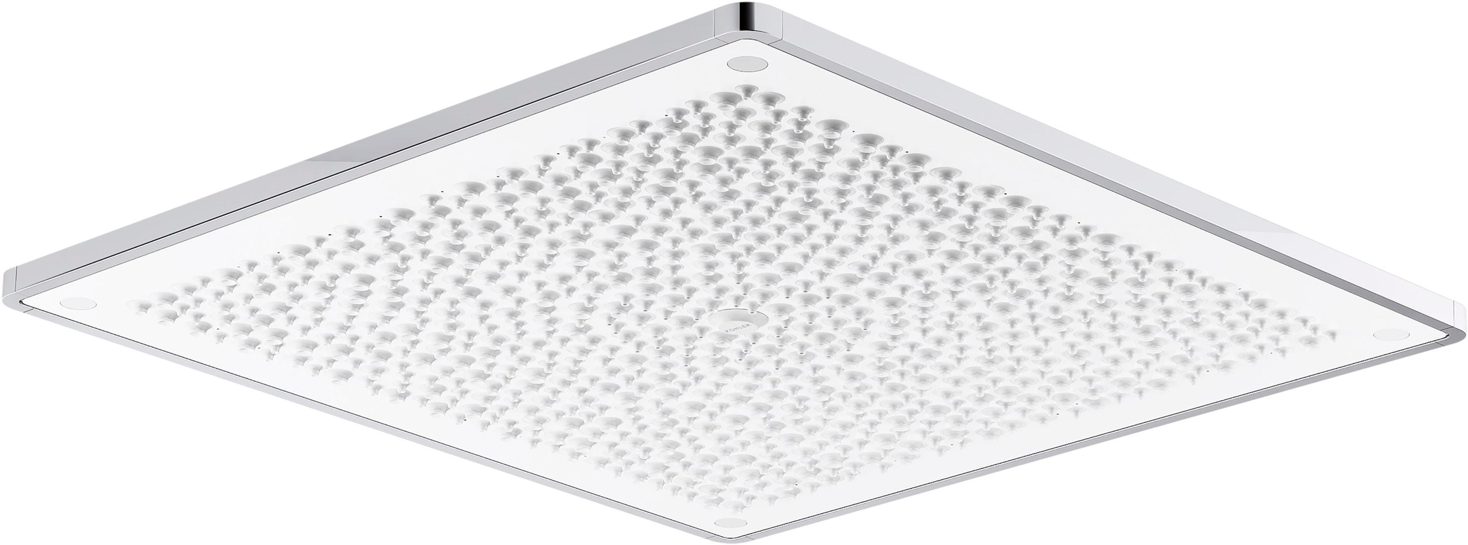 KOHLER K-31110-G-0 Real Rain 1.0 -Spray White 19.1875-in Square Fixed Rain Shower Head 1.75 GPM