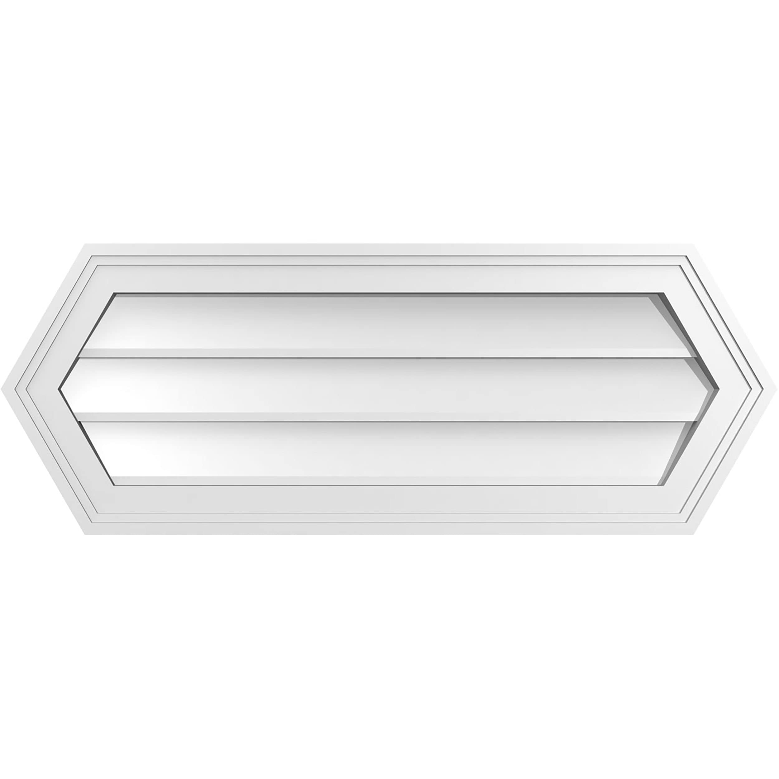 Ekena Millwork GVPHP32X1202SN 32-Inches x 12-Inches Off-white Peaked PVC Gable Louver Vent