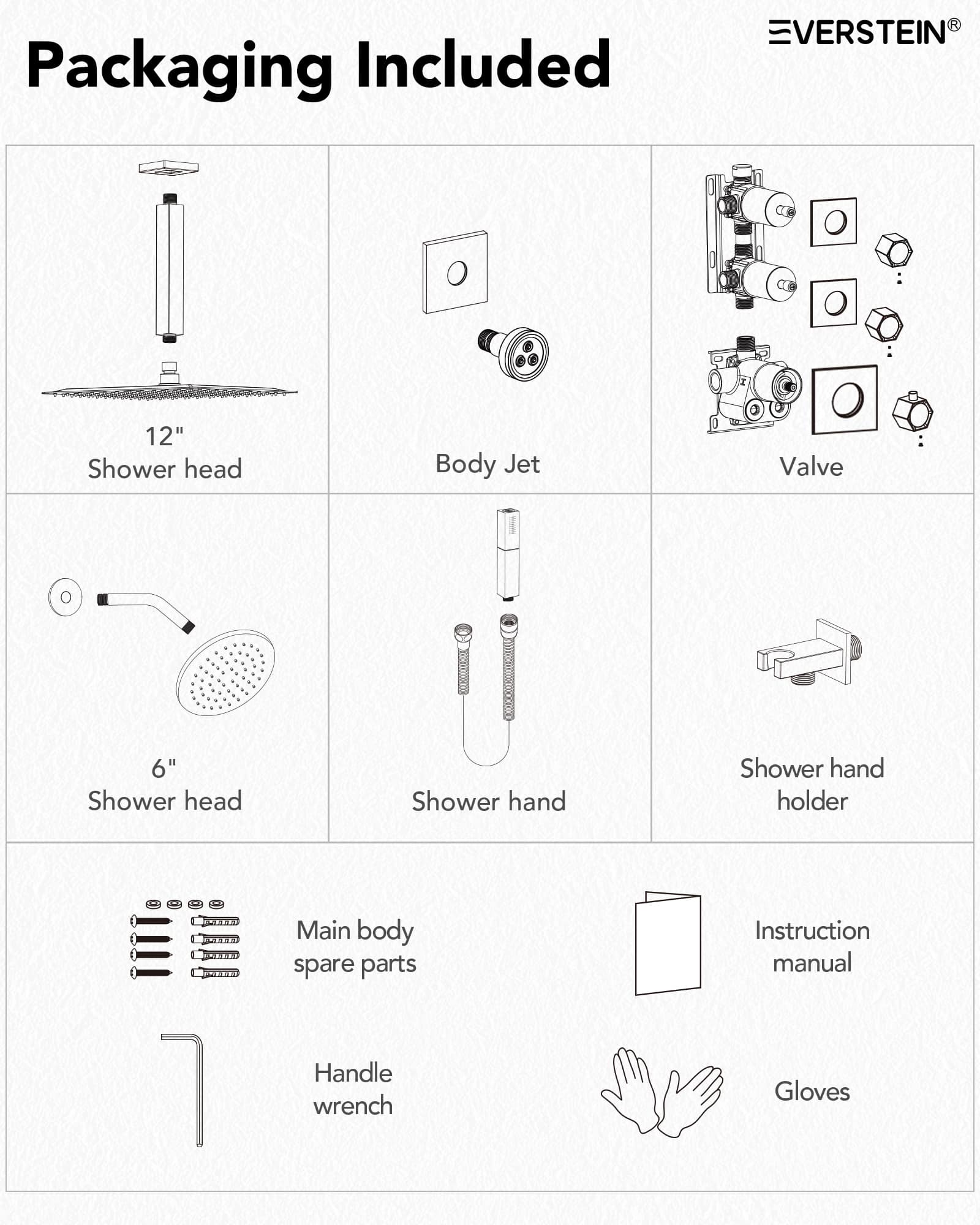 EVERSTEIN SFS-1039-GD12 Tub-Shower-Faucets - View #10