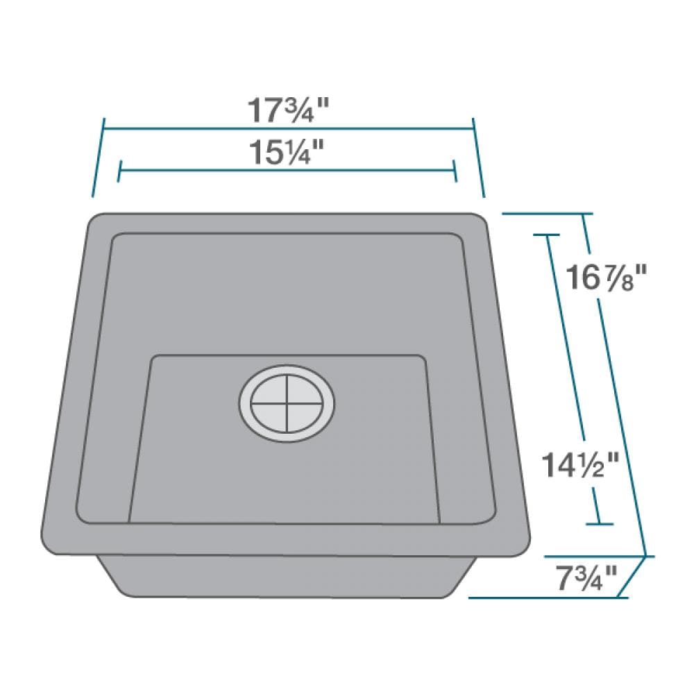 MR Direct Dual-mount 17.75-in x 16.88-in Silver Composite Single Bowl ...