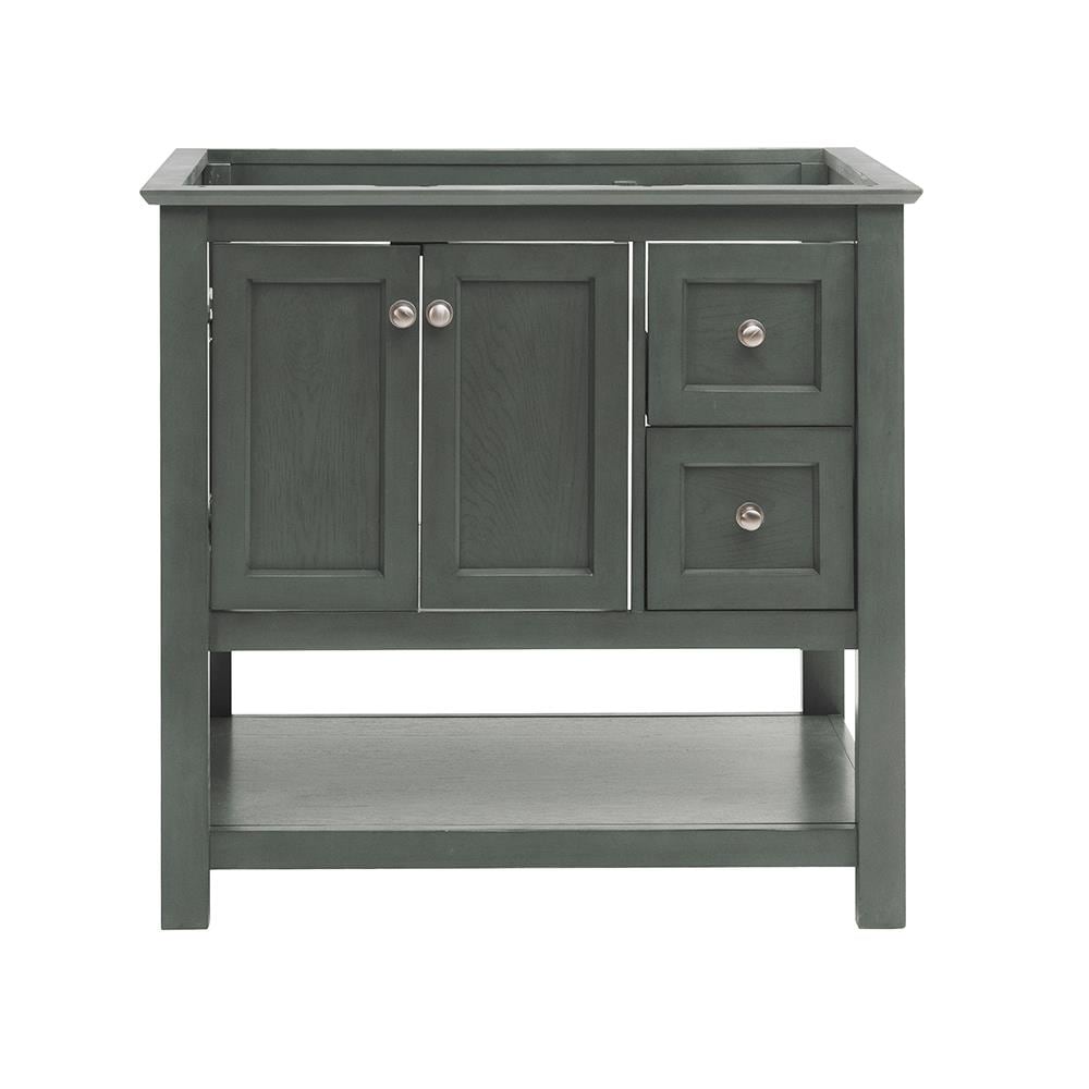 Fresca FCB2336VG Manchester Regal 36-in Gray Wood Veneer Bathroom Vanity Base Cabinet without Top