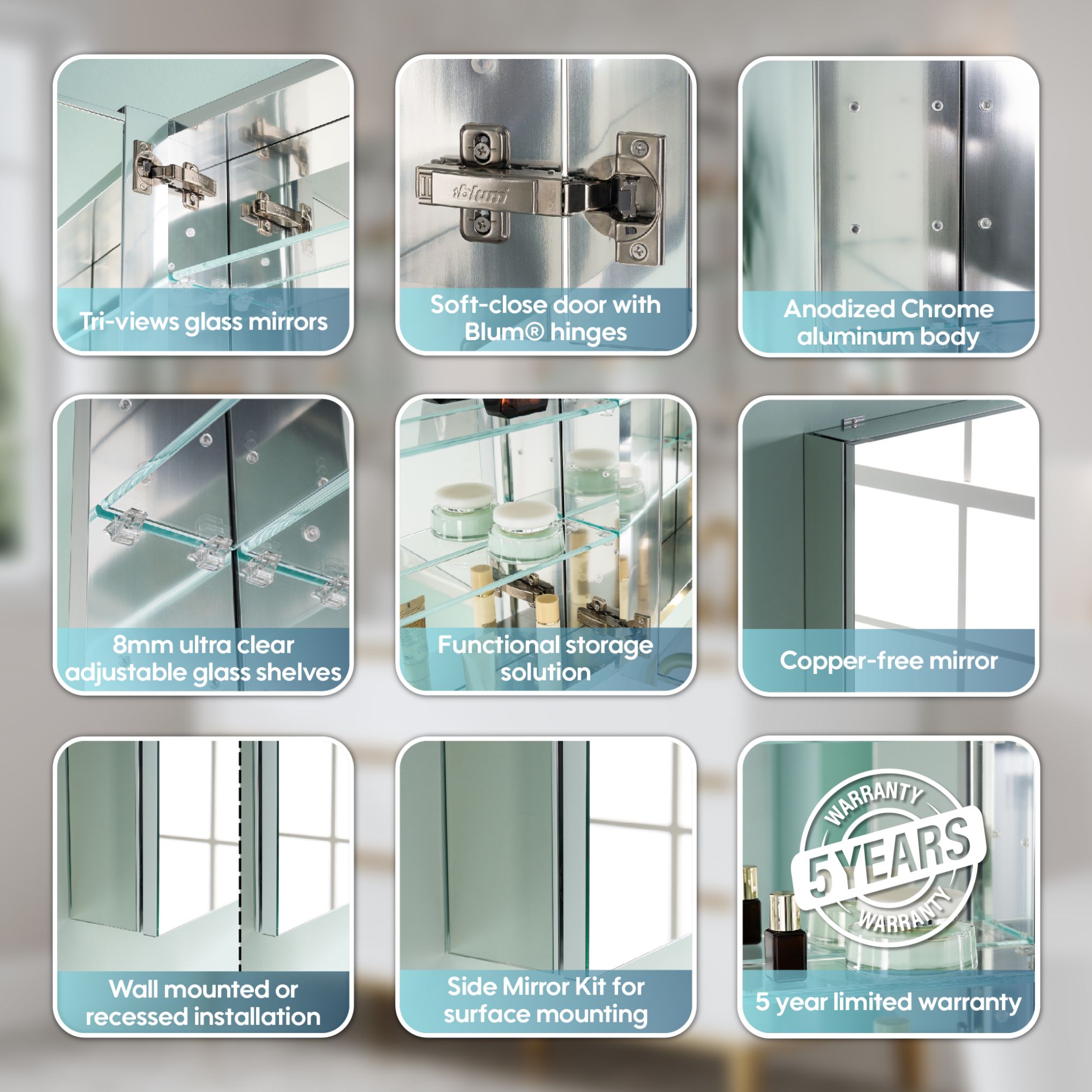 WELLFOR EXM-7236JTFL Bathroom-Medicine-Cabinets - View #16
