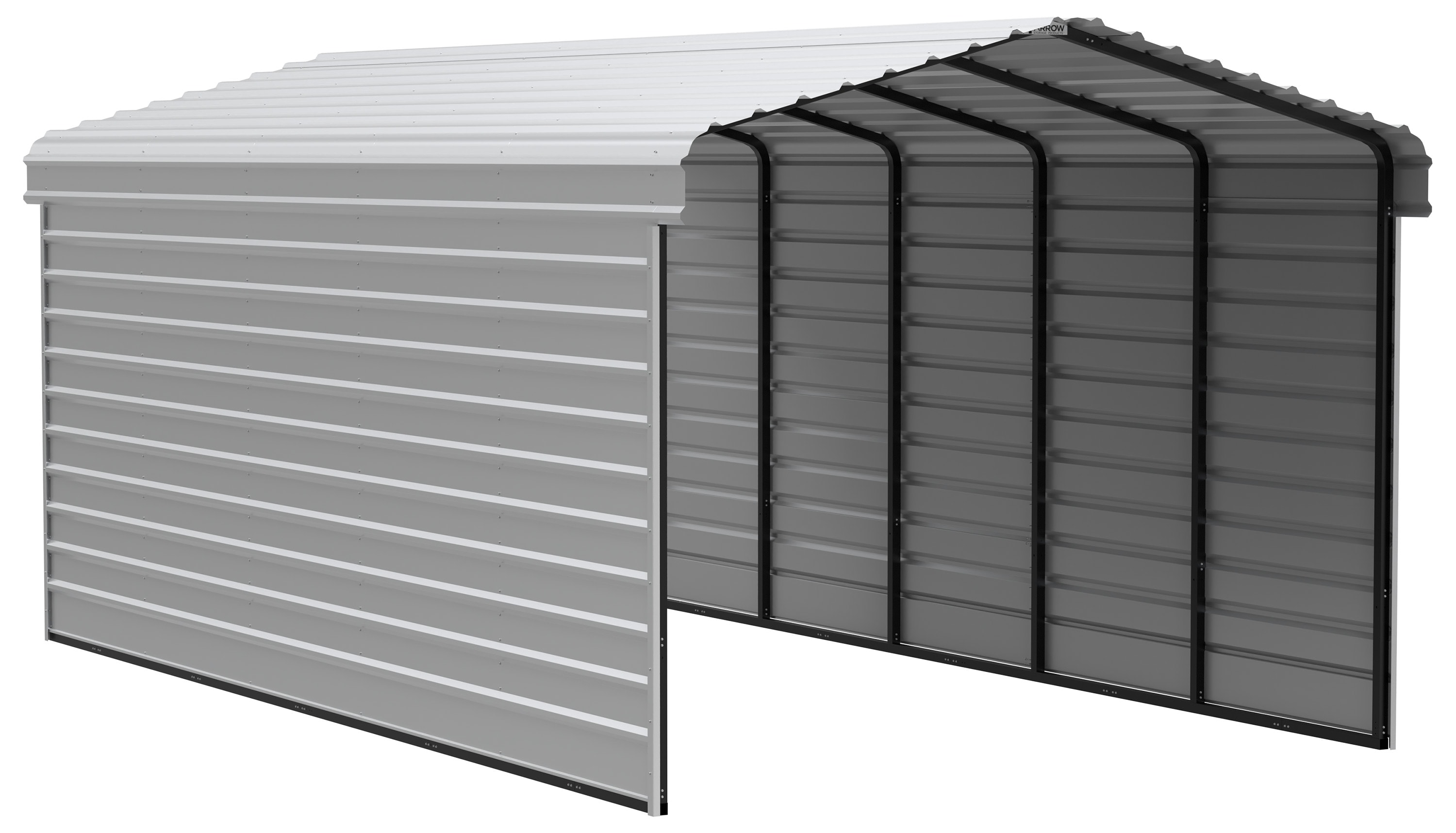 Arrow CPH122409ECL2 12-ft W x 24-ft L x 9-ft H Eggshell Metal Carport with Metal Roof