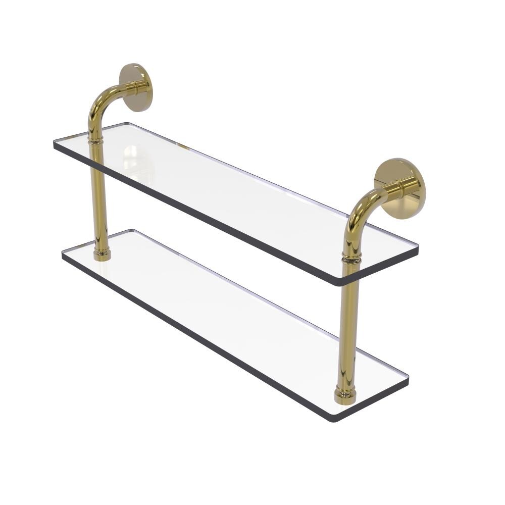 Allied Brass 22 in. L x 8 in. H x 5 in. W 2-Tier Clear Glass