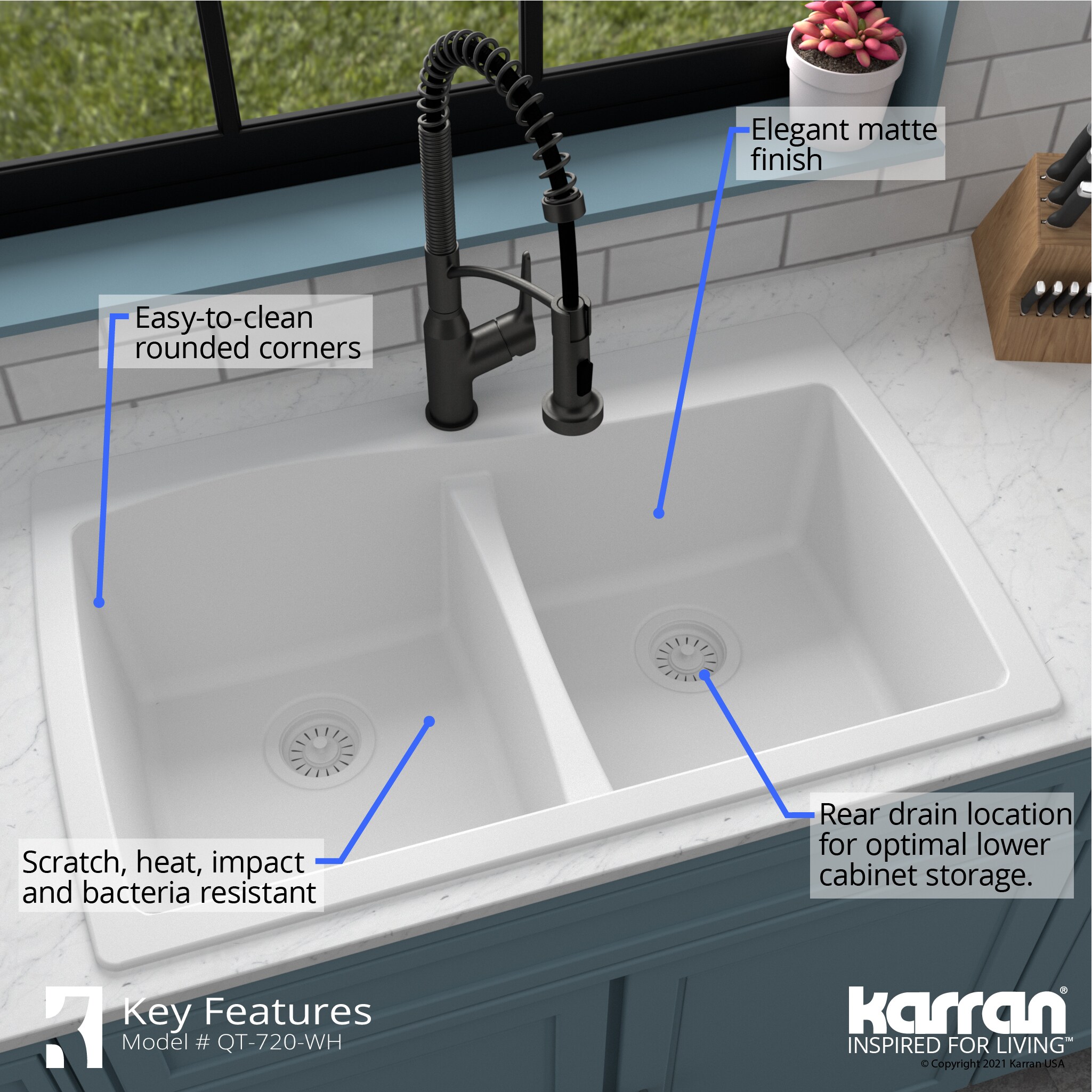 Karran QT-720-WH-PK1 Kitchen-Sinks - View #8