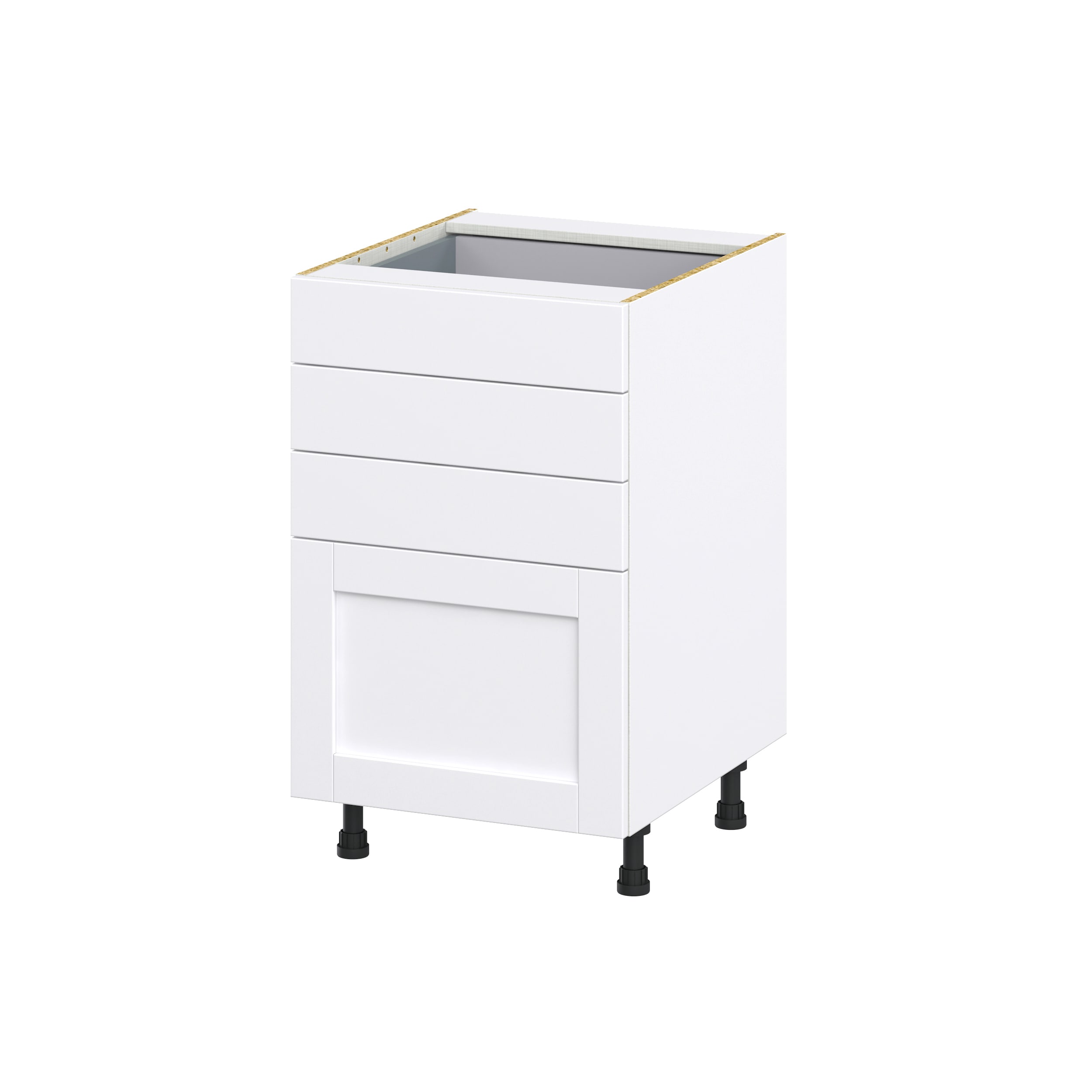 Hugo&Borg DSB4D21-RM Rosemont 21-in W x 34.5-in H x 24-in D Glacier White 4 -Drawers Drawer Base Fully assembled Cabinet (Recessed Panel Shaker)