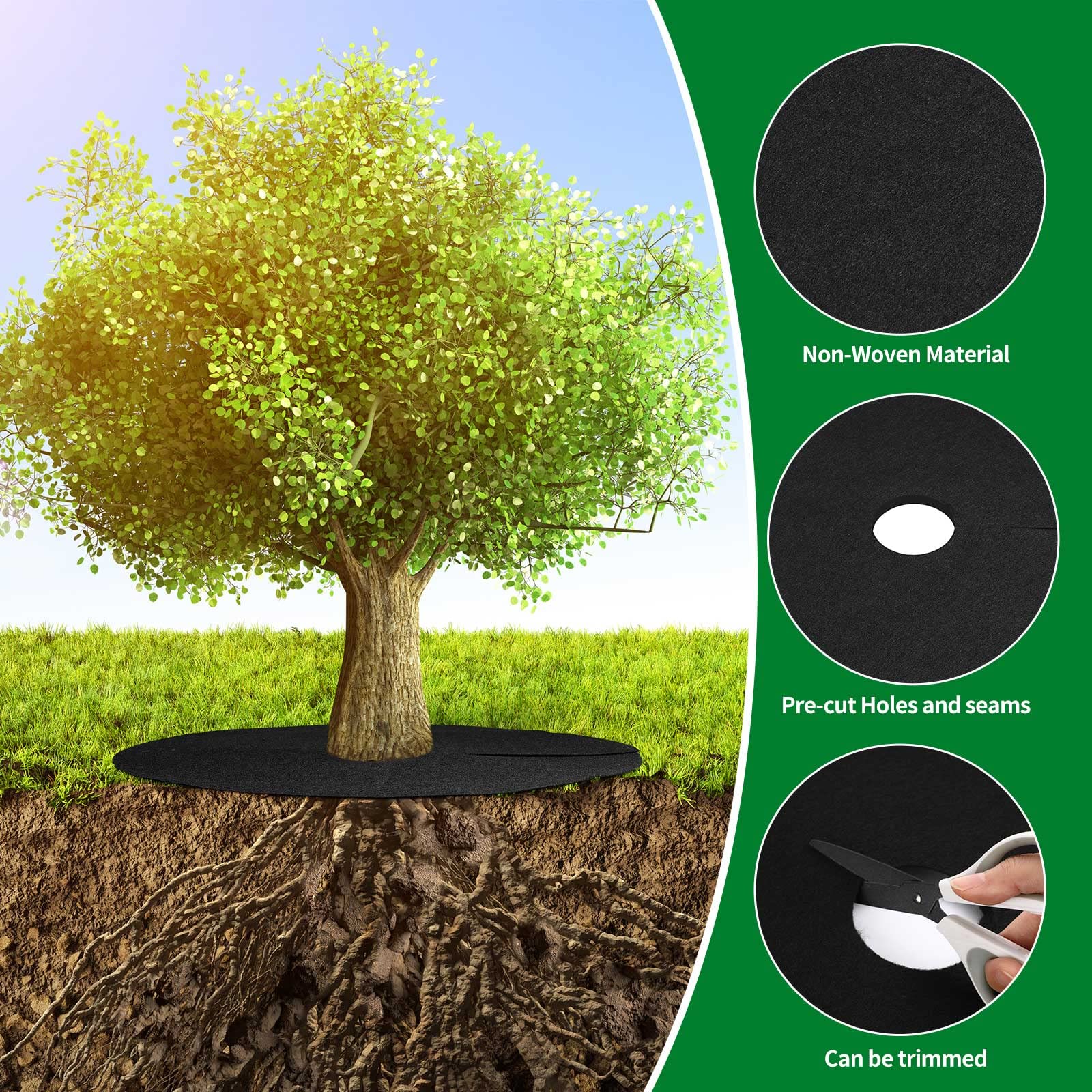 Anqtovp LAN0814N170 Rubber-Mulch-Tree-Rings - View #4