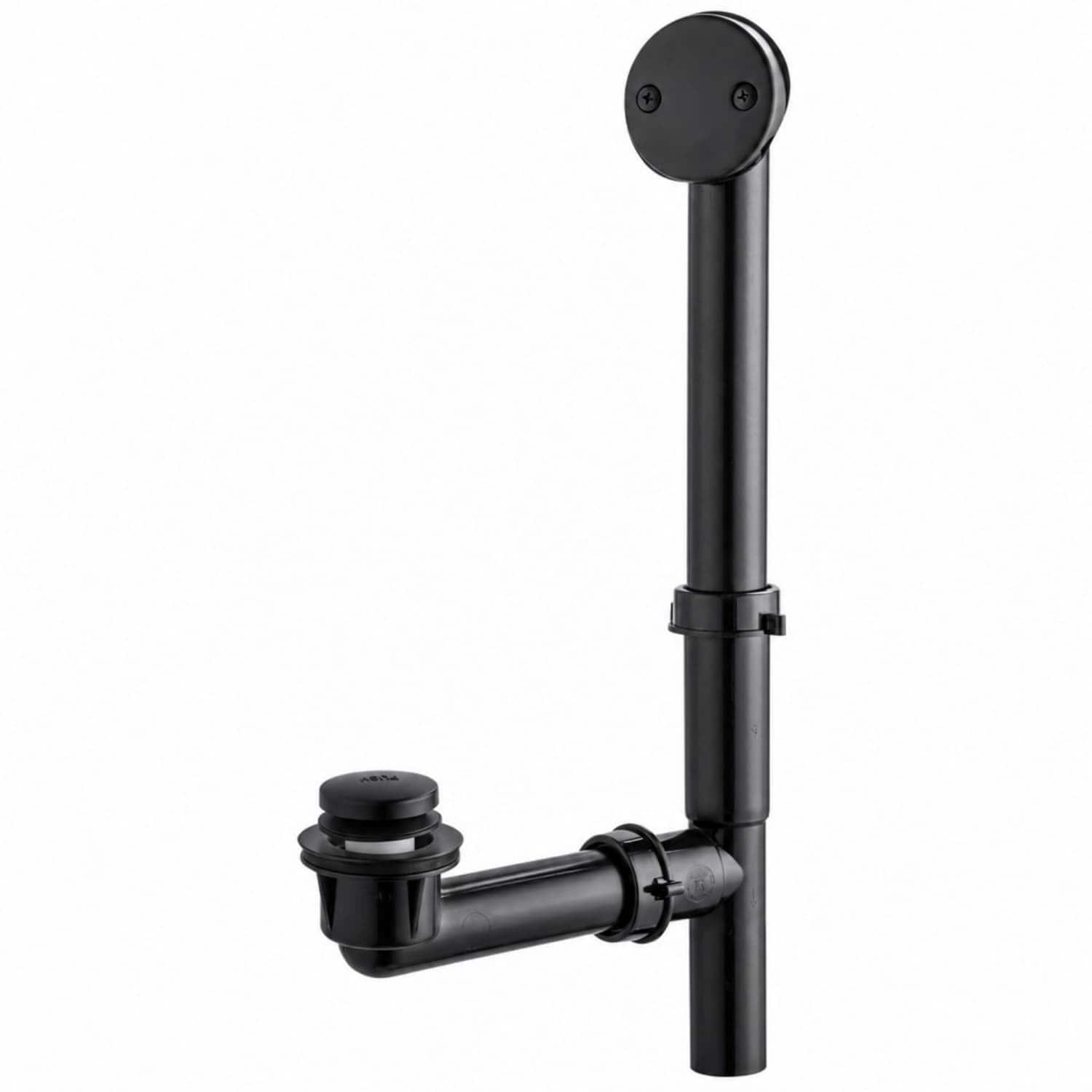 OGETFUUR - 1-1/2-in Matte Black Tip-Toe Bath Drain Kit with Tip-Toe Bath Drain Stopper