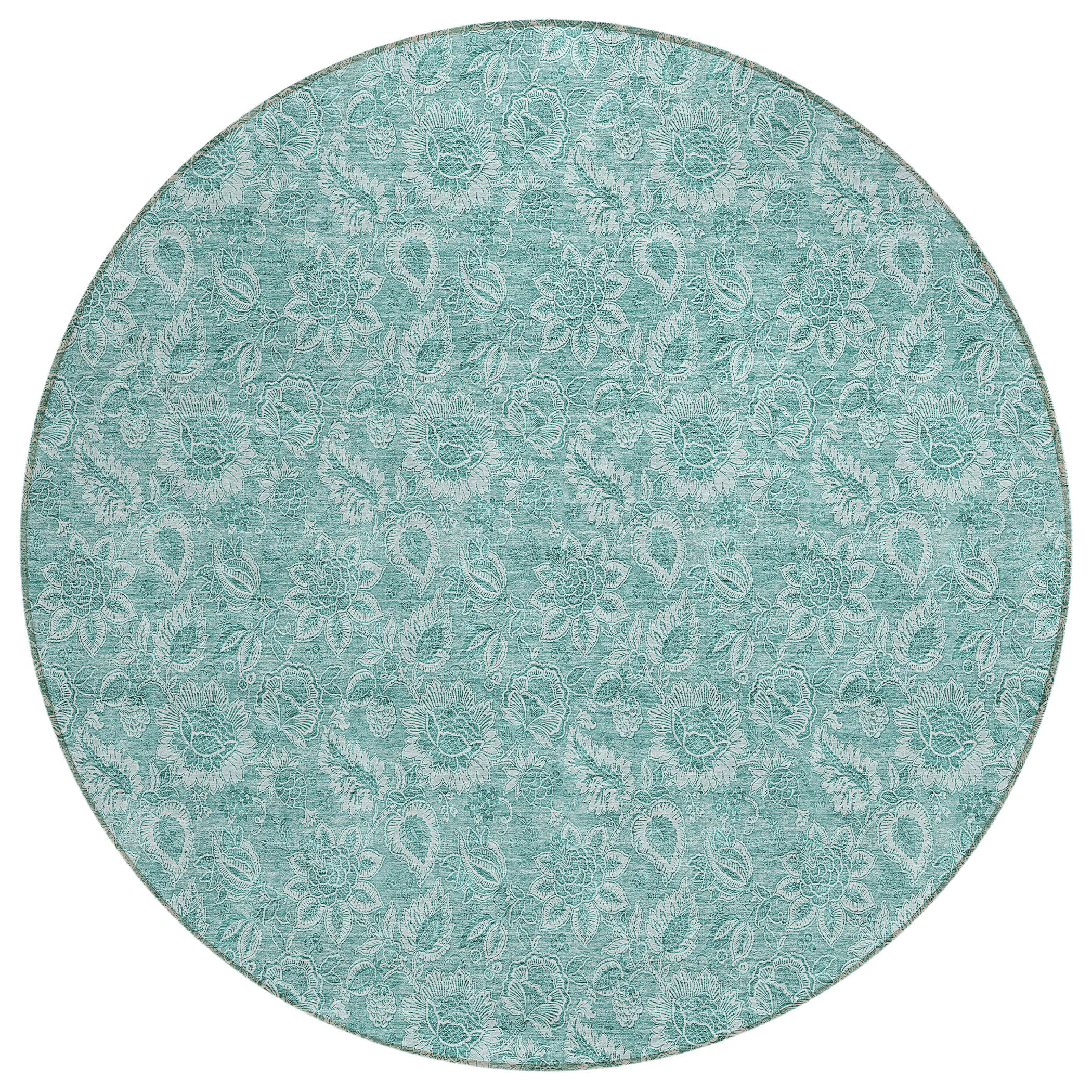 Addison Rugs ACN662TE8RO Chantille ACN662TE 8 x 8 (ft) Polyester Copper Round Indoor/Outdoor Geometric Machine washable Area rug