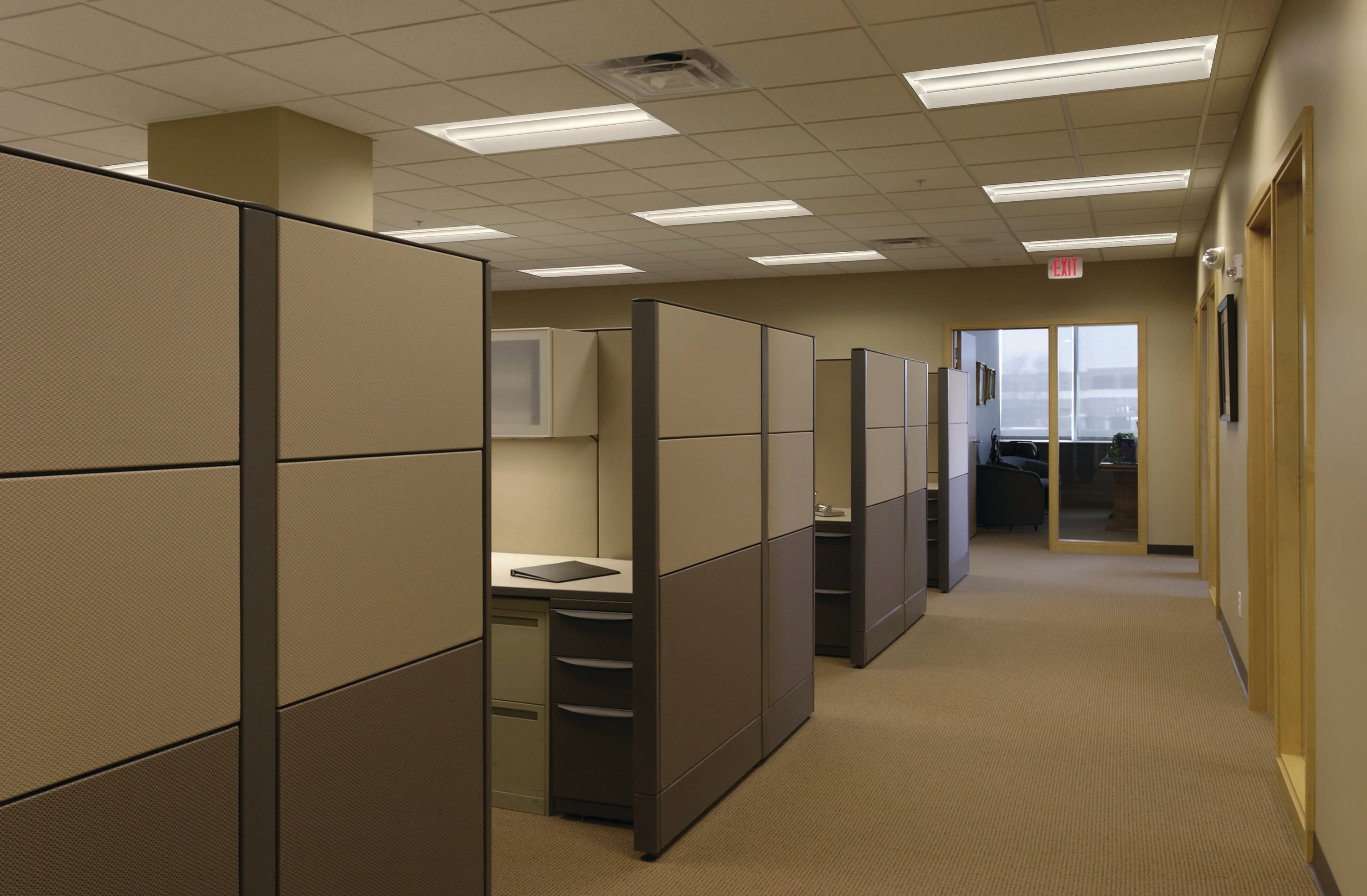 White 49" LED Low Profile Recessed Troffer Light
