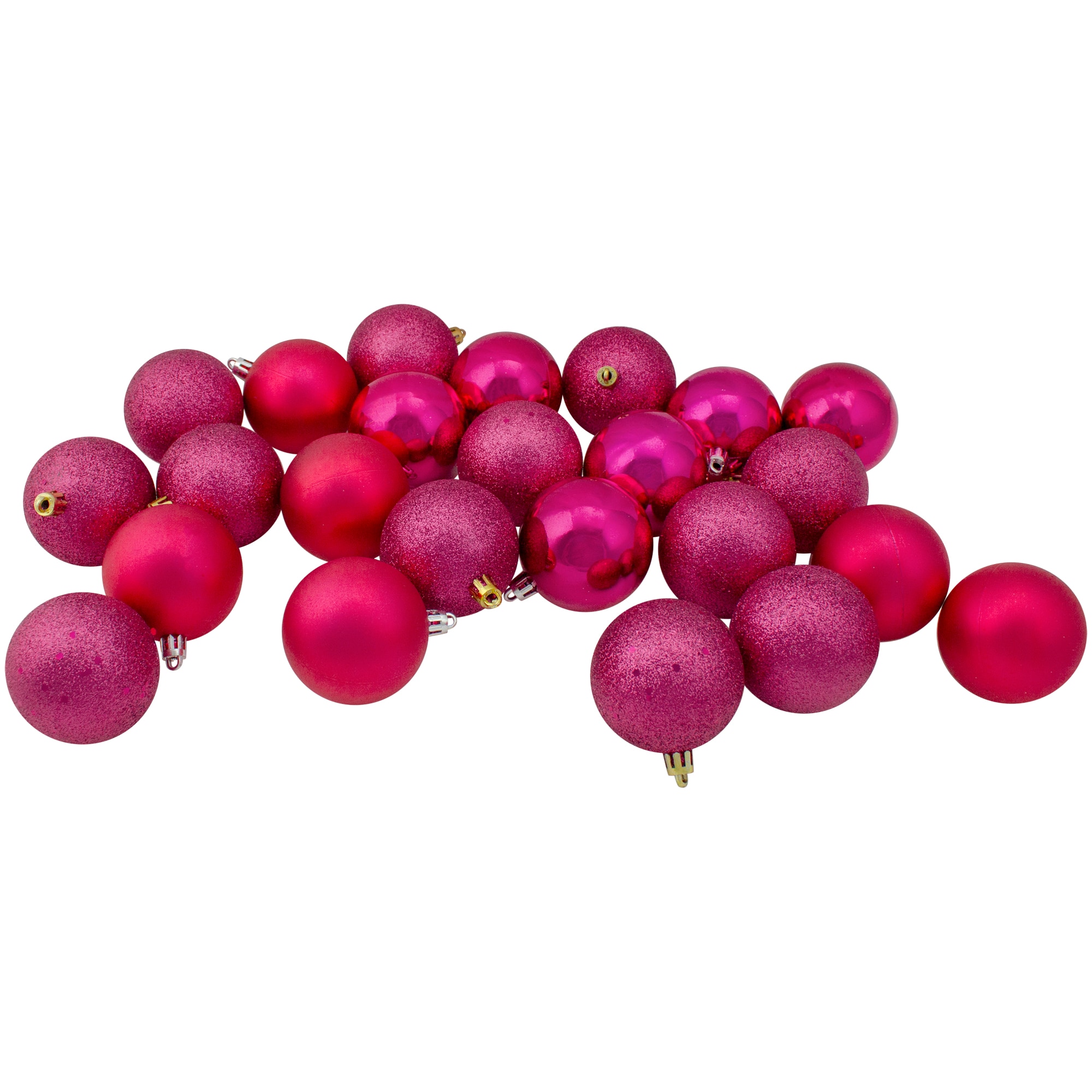 Northlight 31754333 24 -Pack Pink Ball Standard Indoor Ornament set Shatterproof