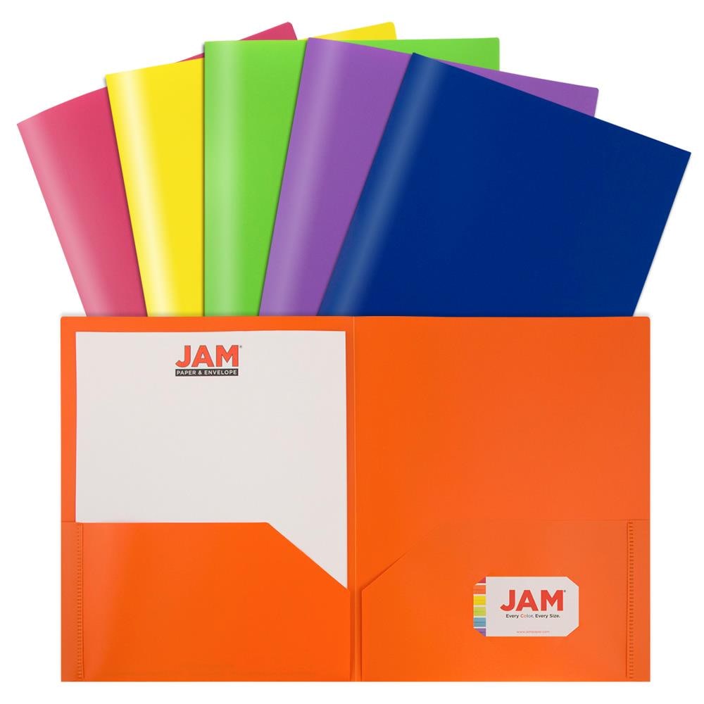 Assorted Primary Colors 2-Pocket Folders Snap-in Binder Folder 4 Pack 