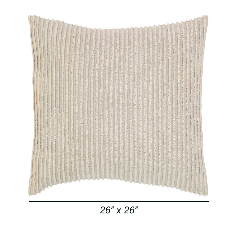 Ivory Cotton Chenille Tufted Euro Sham