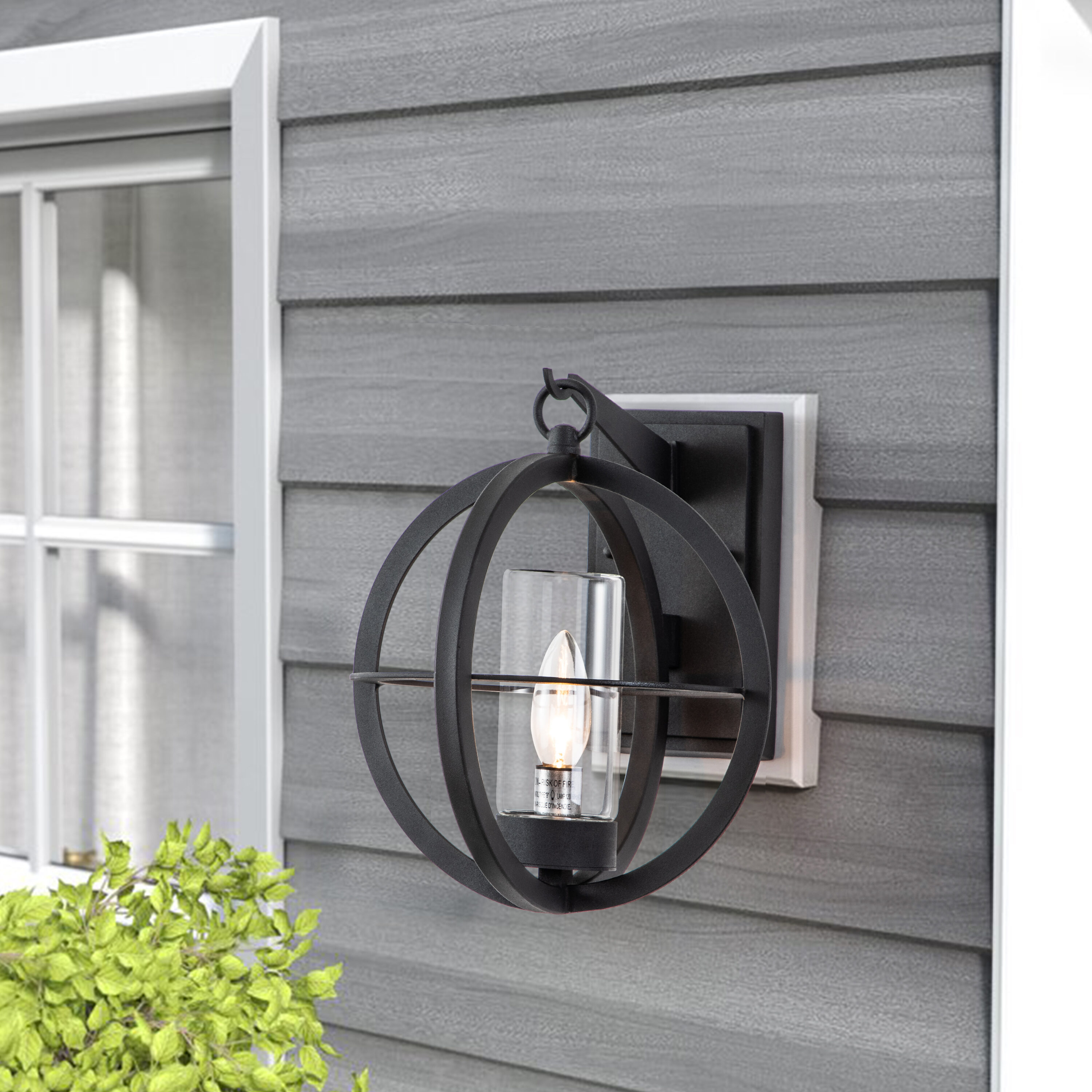 C Cattleya 1-Light 11.5-in H Matte Black Led, Outdoor Wall Light In The ...