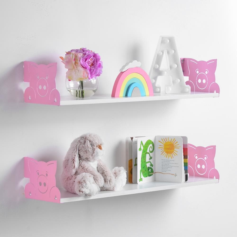 Delta Cycle & Home KS2080PP-2 32-in L x 8-in D x 5.5-in H Pink Metal Bracket Shelf (2 Shelves)