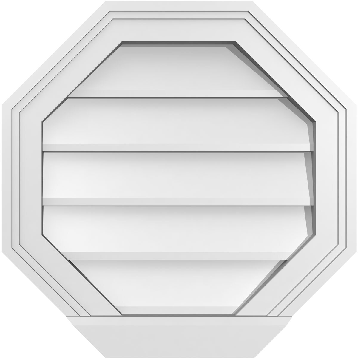 Ekena Millwork GVPOC18X1803SN 18-Inches x 18-Inches Off-white Octagon PVC Gable Louver Vent