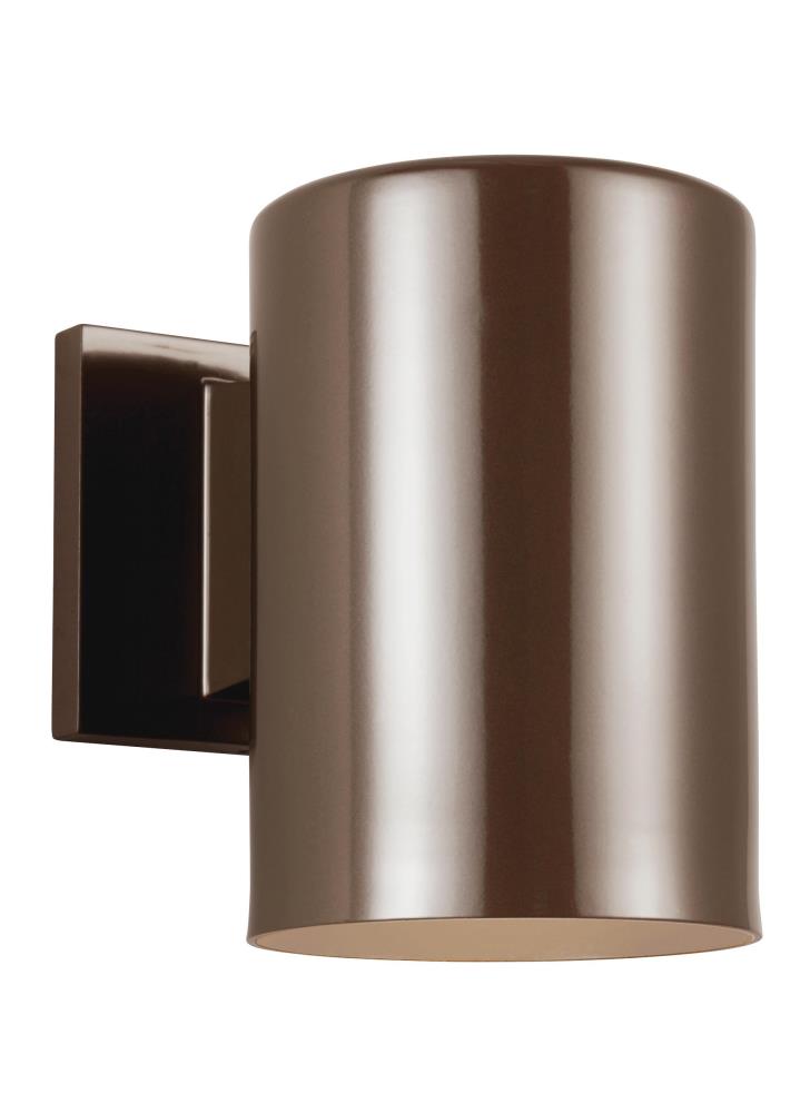 Generation Lighting 8313801EN3-10 Outdoor Cylinders 1 -Light 7.25-in H Satin Bronze Hardwired Dark Sky Outdoor Wall Light