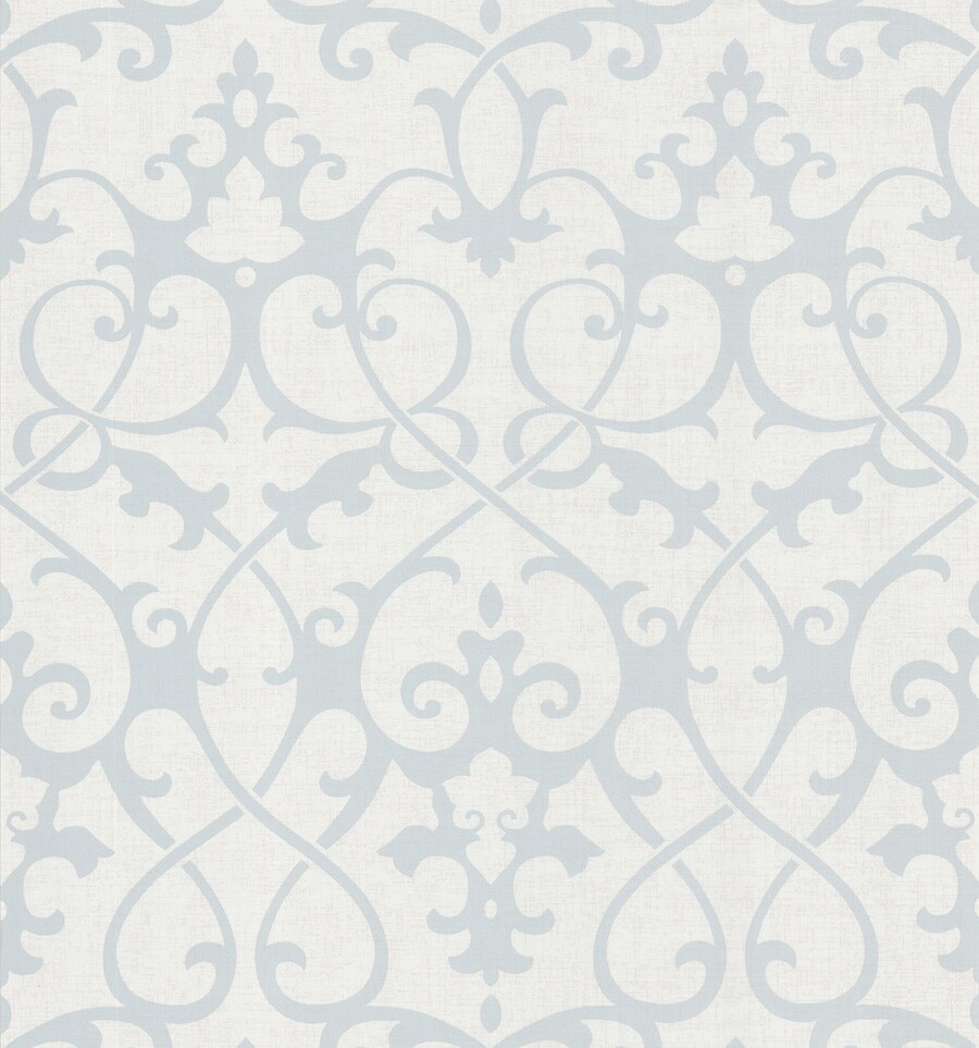 Beacon House 33-sq ft Light Grey Non-Woven Damask Prepasted Wallpaper ...