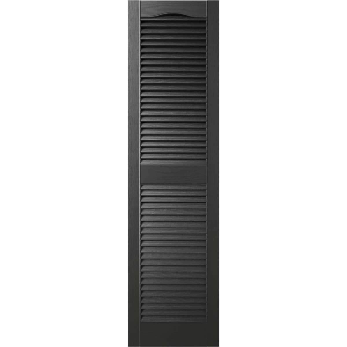 Ekena Millwork LL1S12X06700BL 12-in W x 67-in H Black Louvered Exterior Shutters ( 2 -Pack )