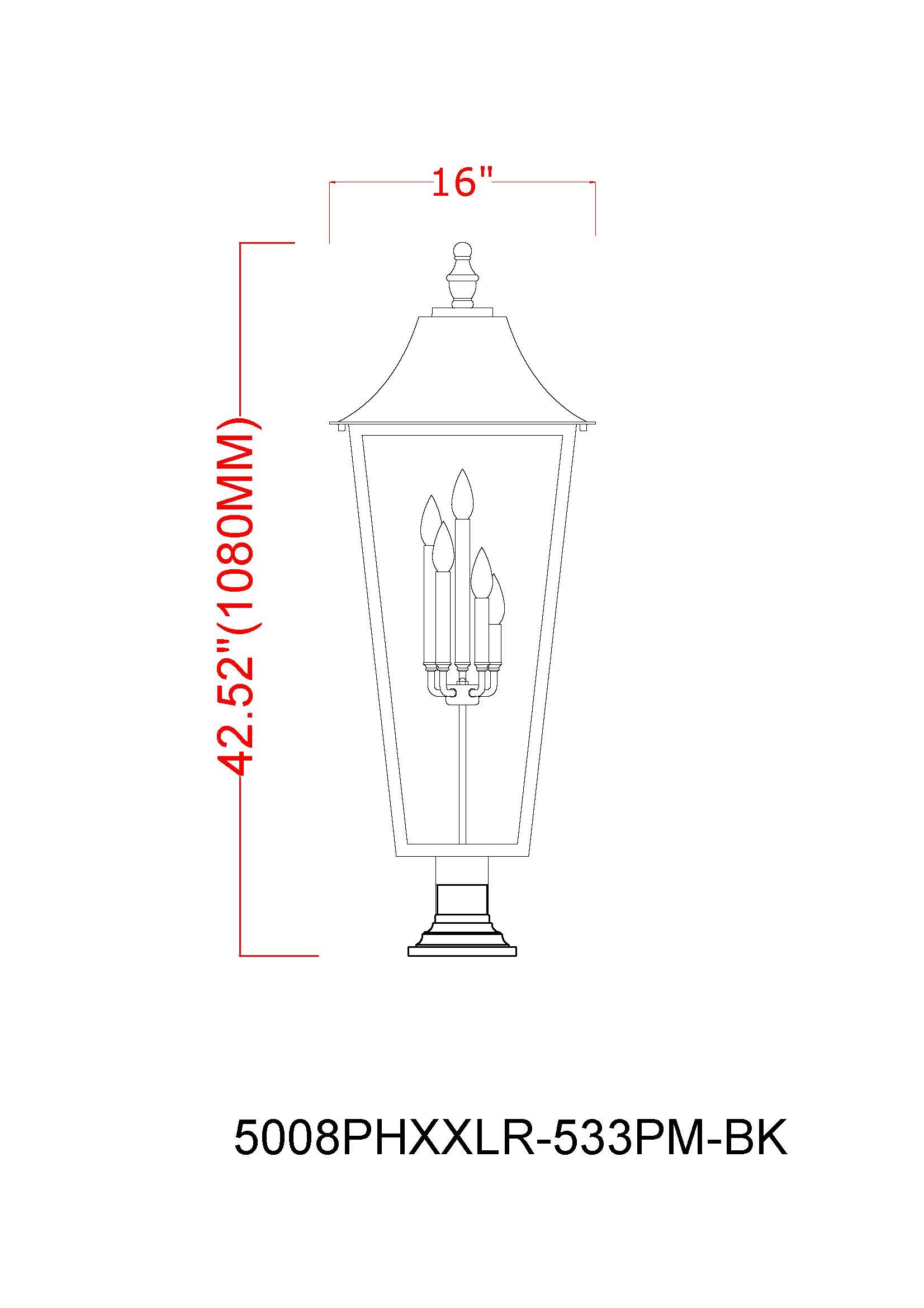 Black Stainless Steel 5-Light Outdoor Pier Lantern