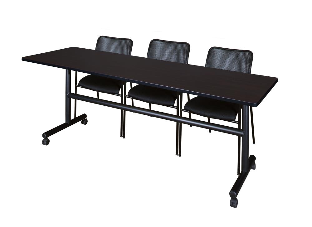 Regency MKFT8424MW75BK Training Brown 4-Person Training Table (84-in W x 29-in H)