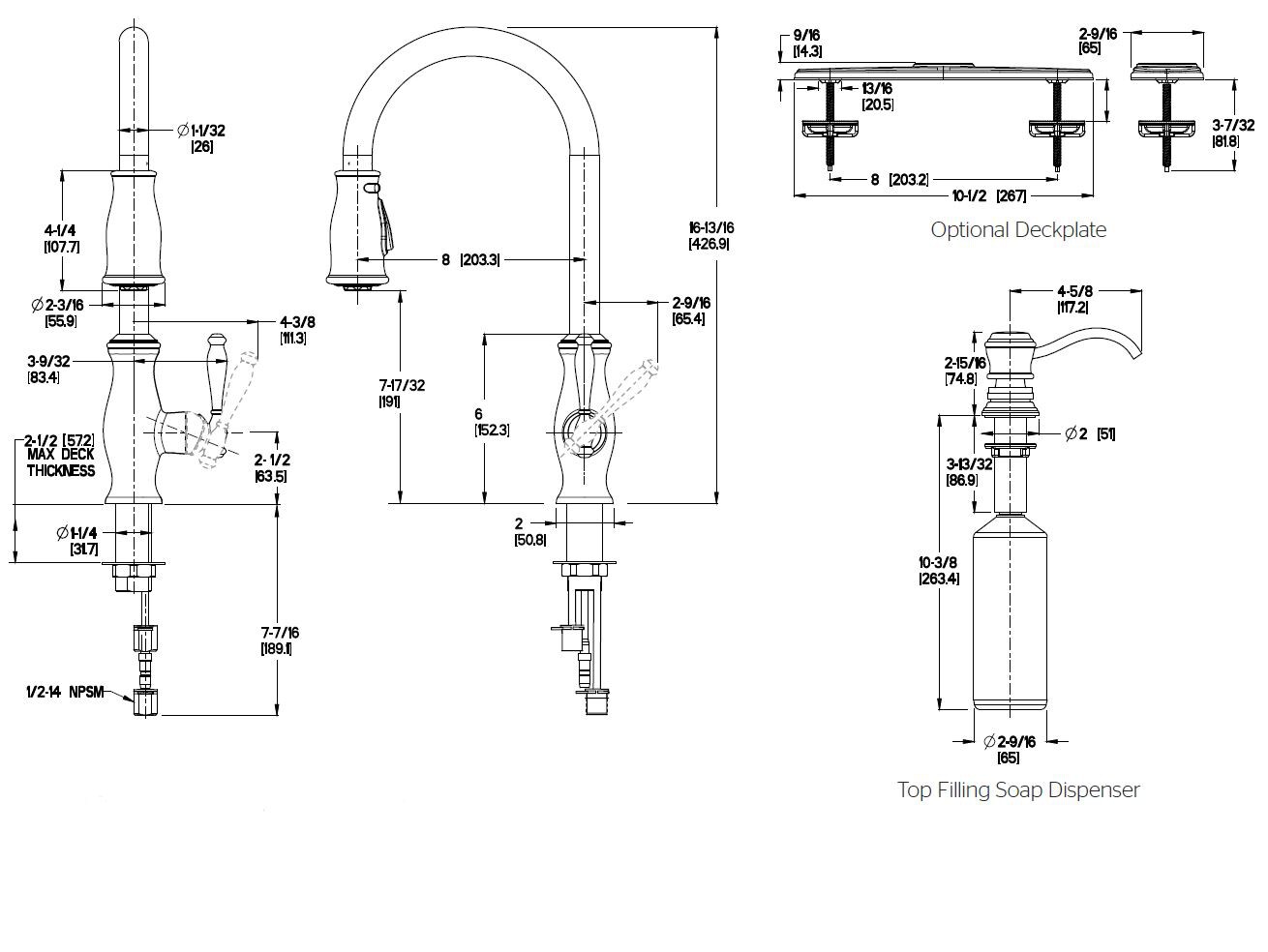 Pfister Hanover Stainless Steel Single Handle Pull-down Kitchen Faucet ...