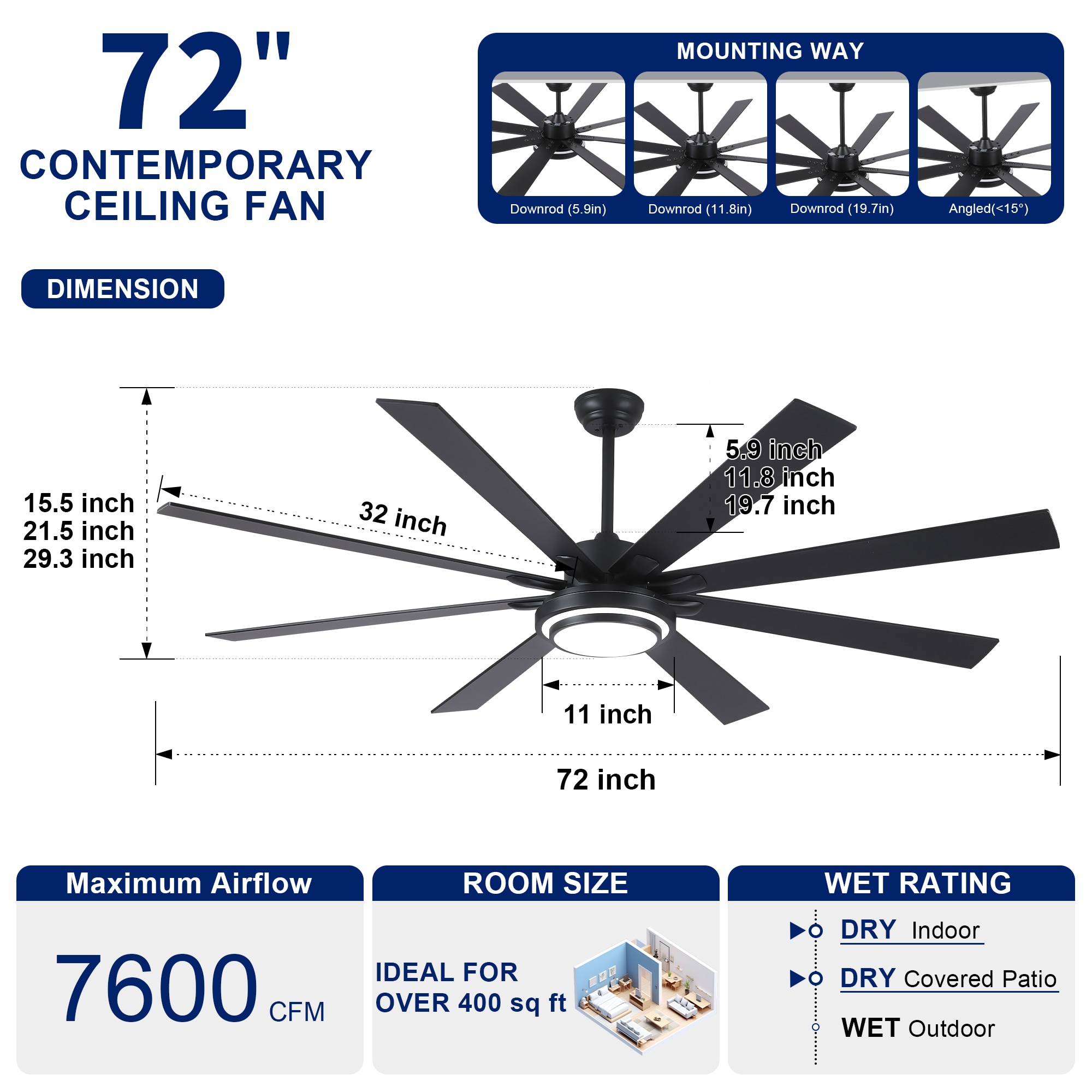 YUHAO LSDC8723BK722 Ceiling-Fans - View #7