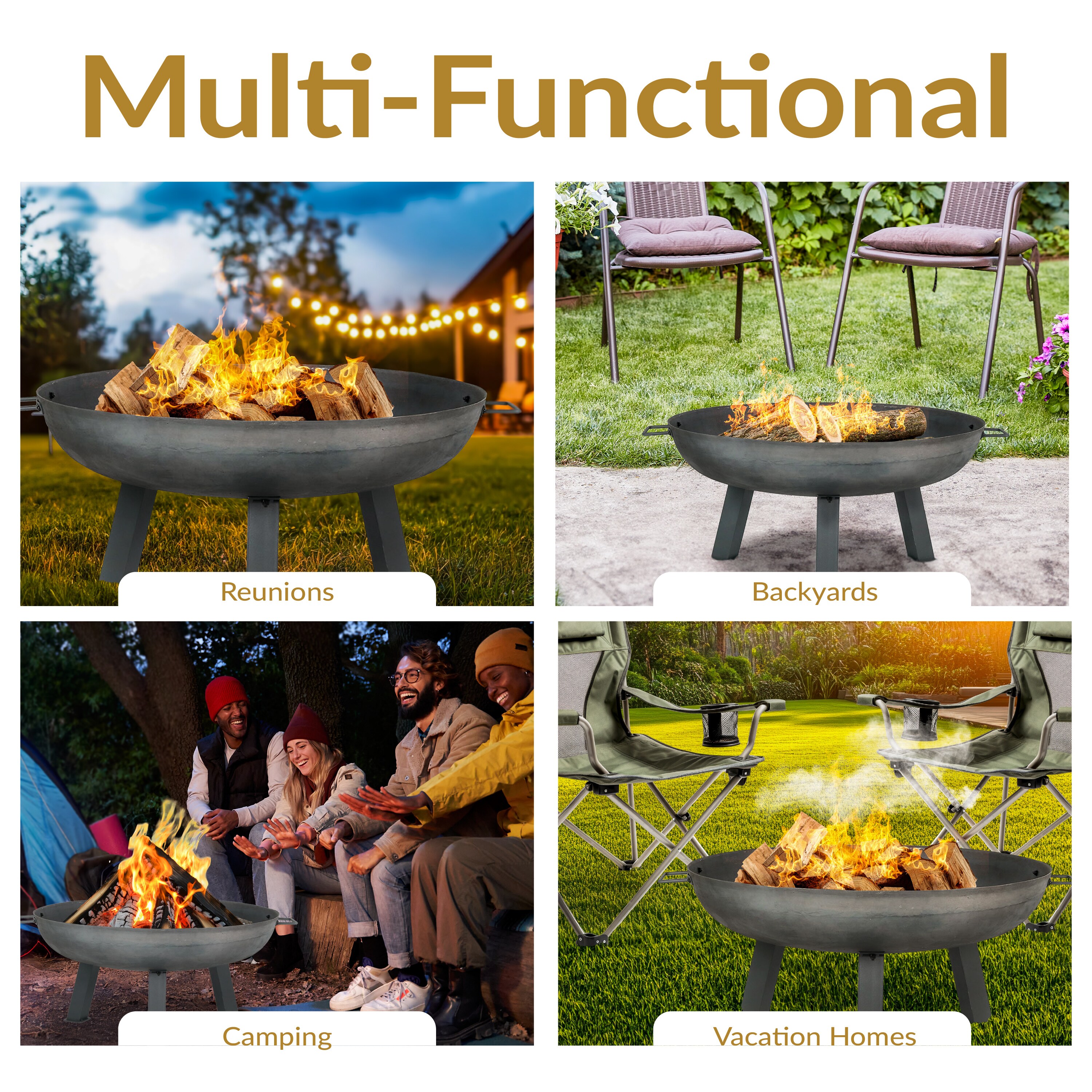 Sunnydaze Decor RCM-LG569-STEEL Outdoor-Woodburning-Firepits - View #8
