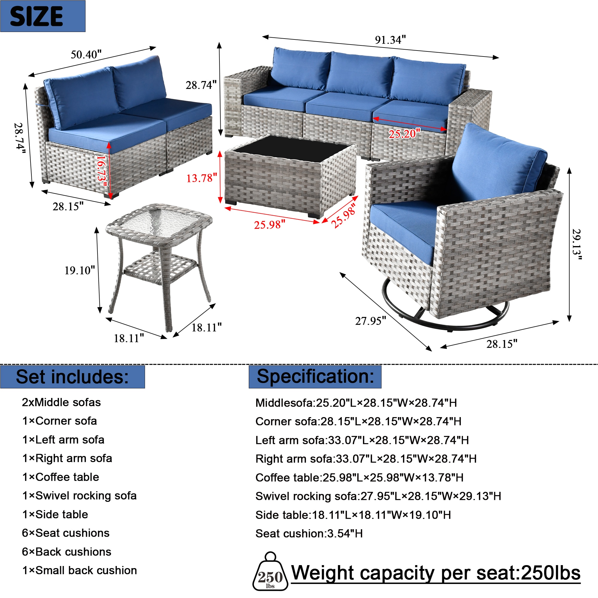 Ovios KFS700Y1 Patio-Sofas-Daybeds - View #9