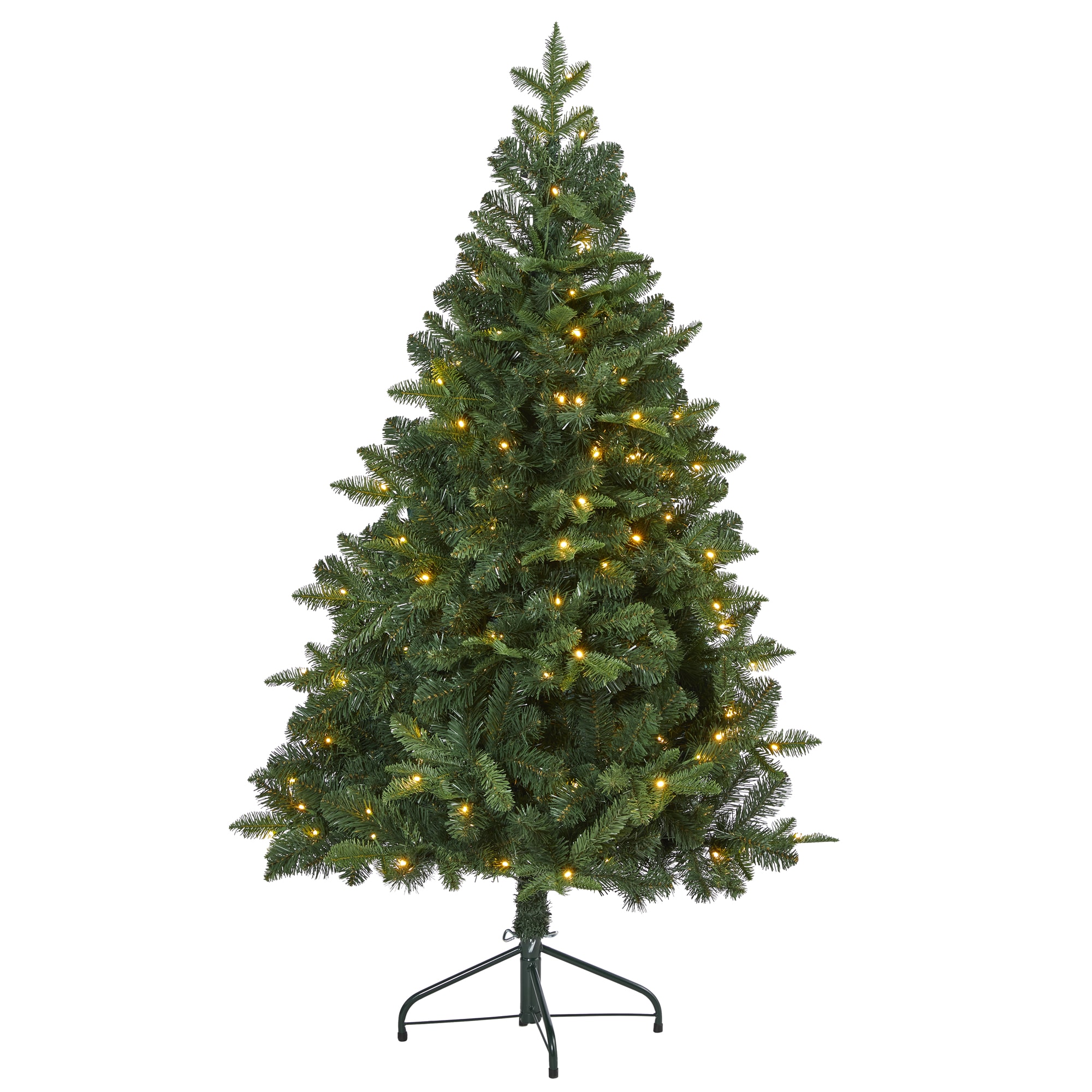 Nearly Natural 5-ft Spruce Pre-lit Artificial Tree Artificial Christmas ...