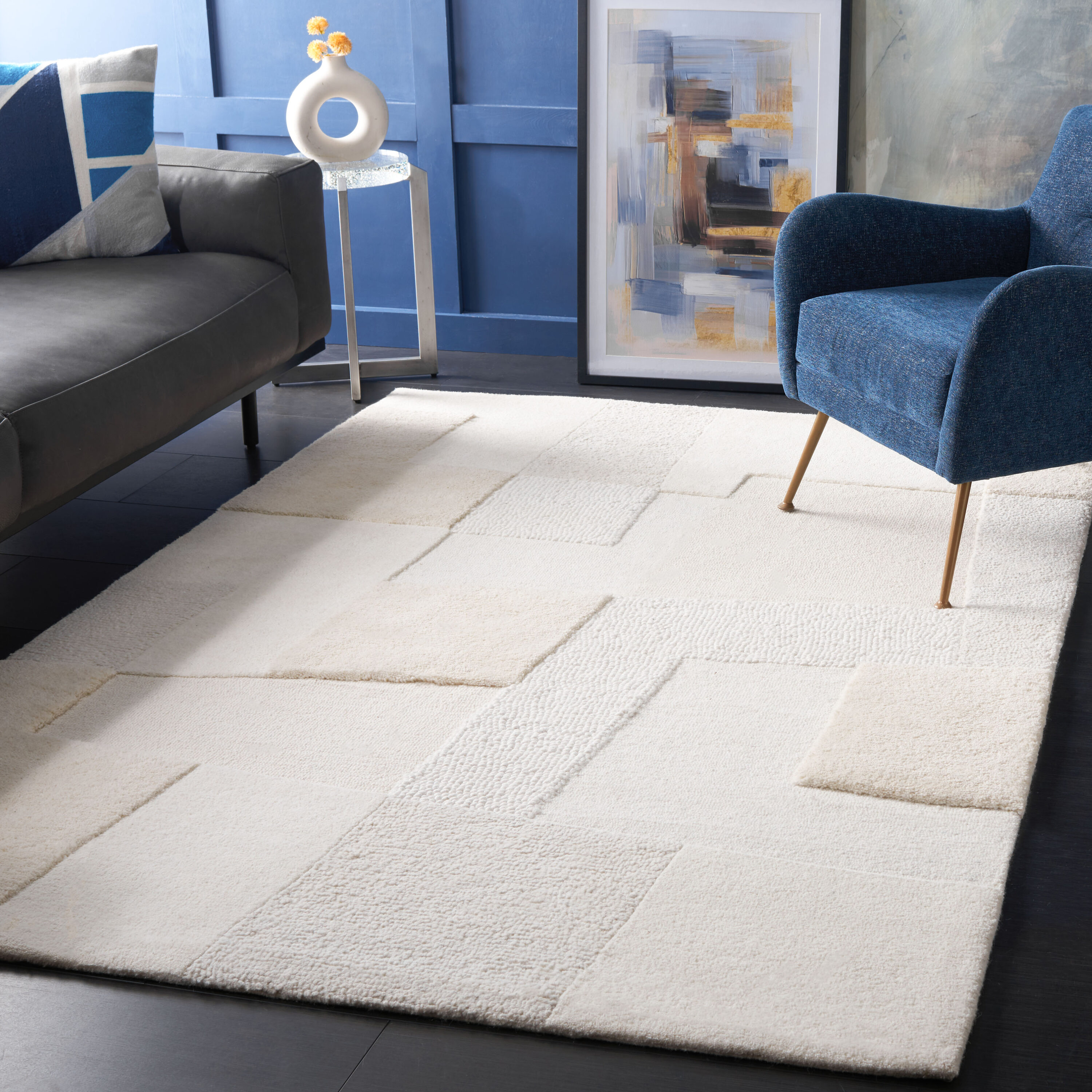  Manhattan 576 Ivory/Beige Contemporary 5Ft x 8Ft Medium Rectangle Rug