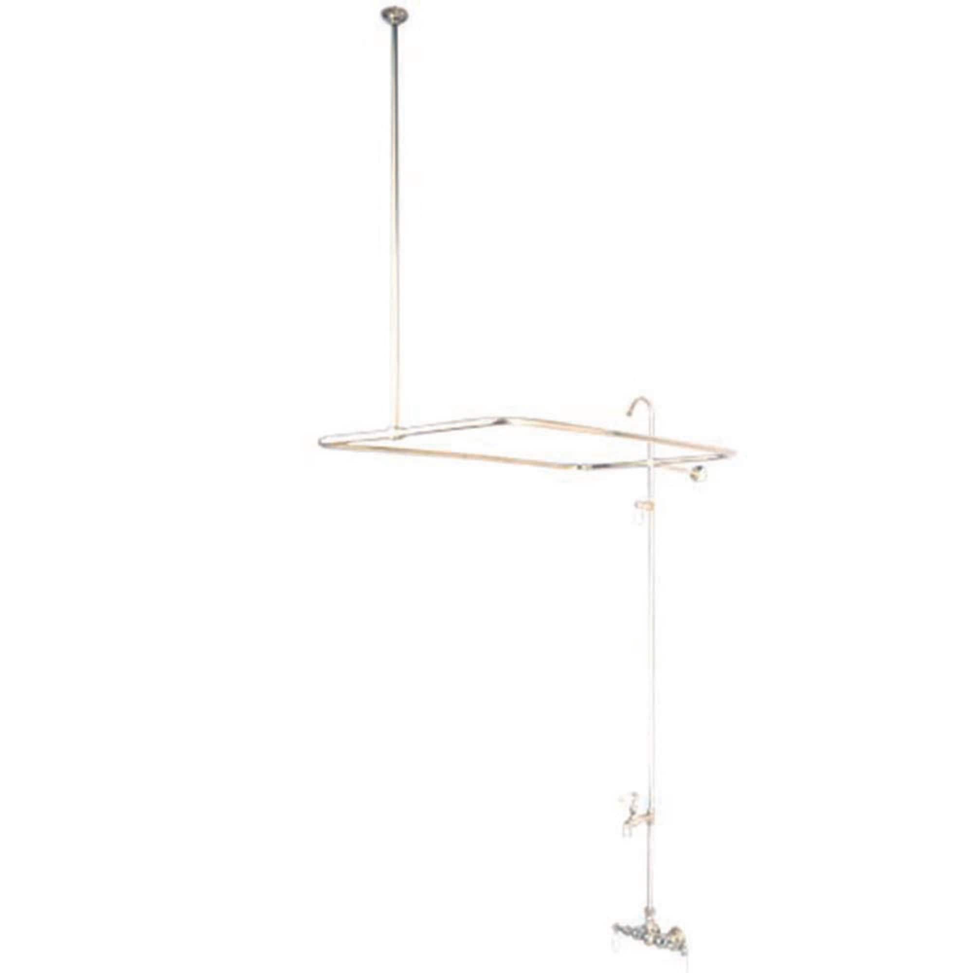 Kingston Brass WLCC65T8 Vintage Brushed nickel 3-handle Wall-mount Low-arc Bathtub Faucet ( Valve Included )