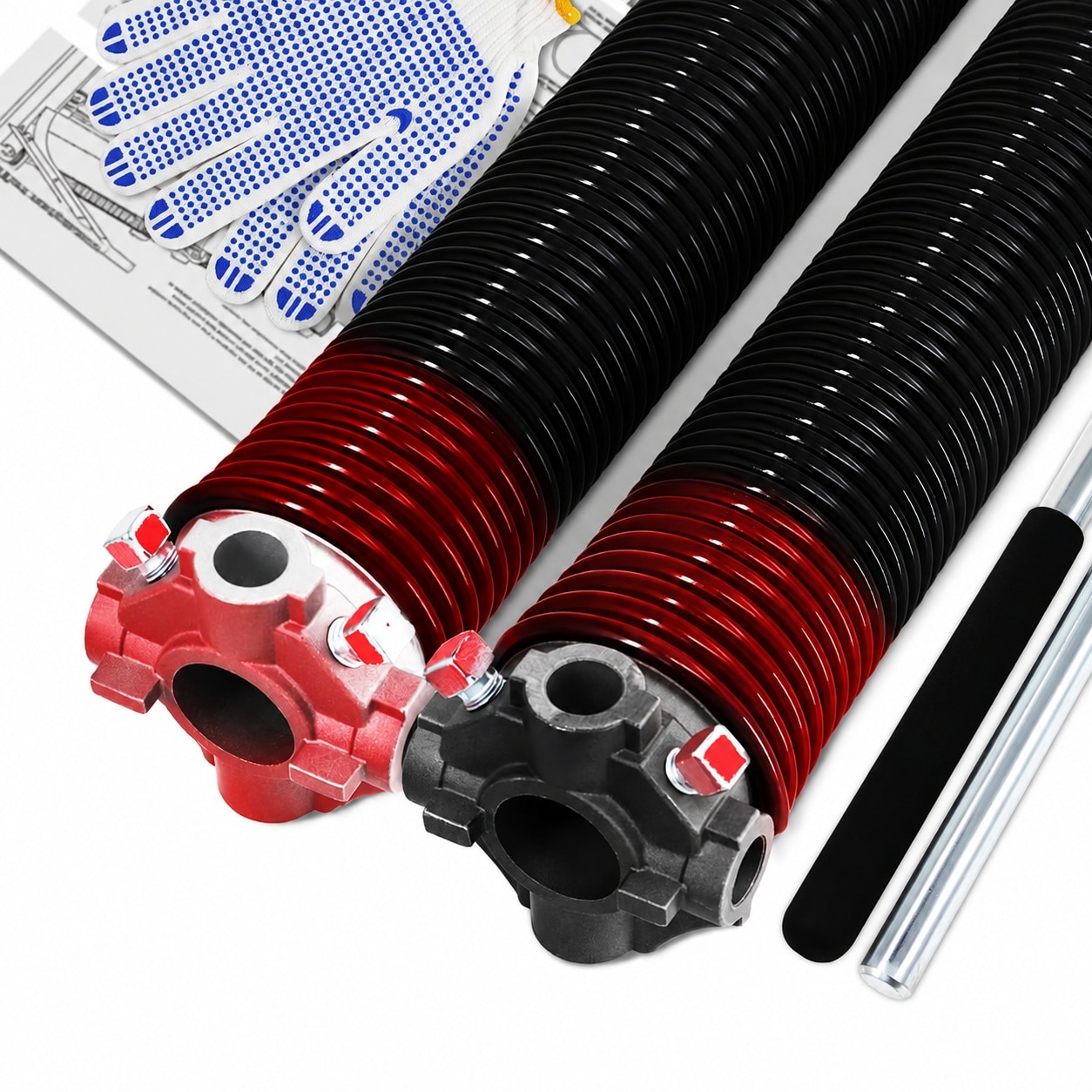 Phewnyzo 0.225 x 2 x 28 in Garage Door Torsion Springs Pair for 7 ft ...
