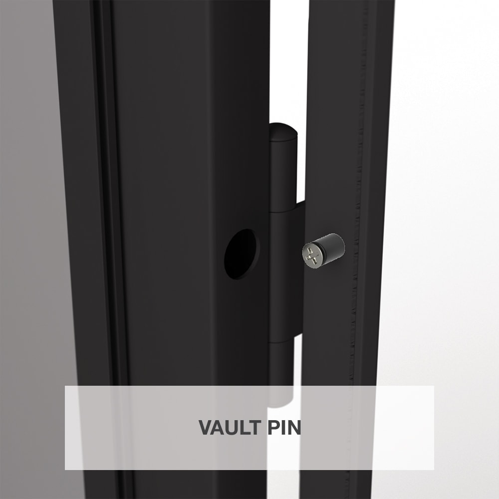 Larson Courtyard 36-in x 81-in Black Steel Recessed Mount Security Door with Black Screen Tempered Glass | 92020052