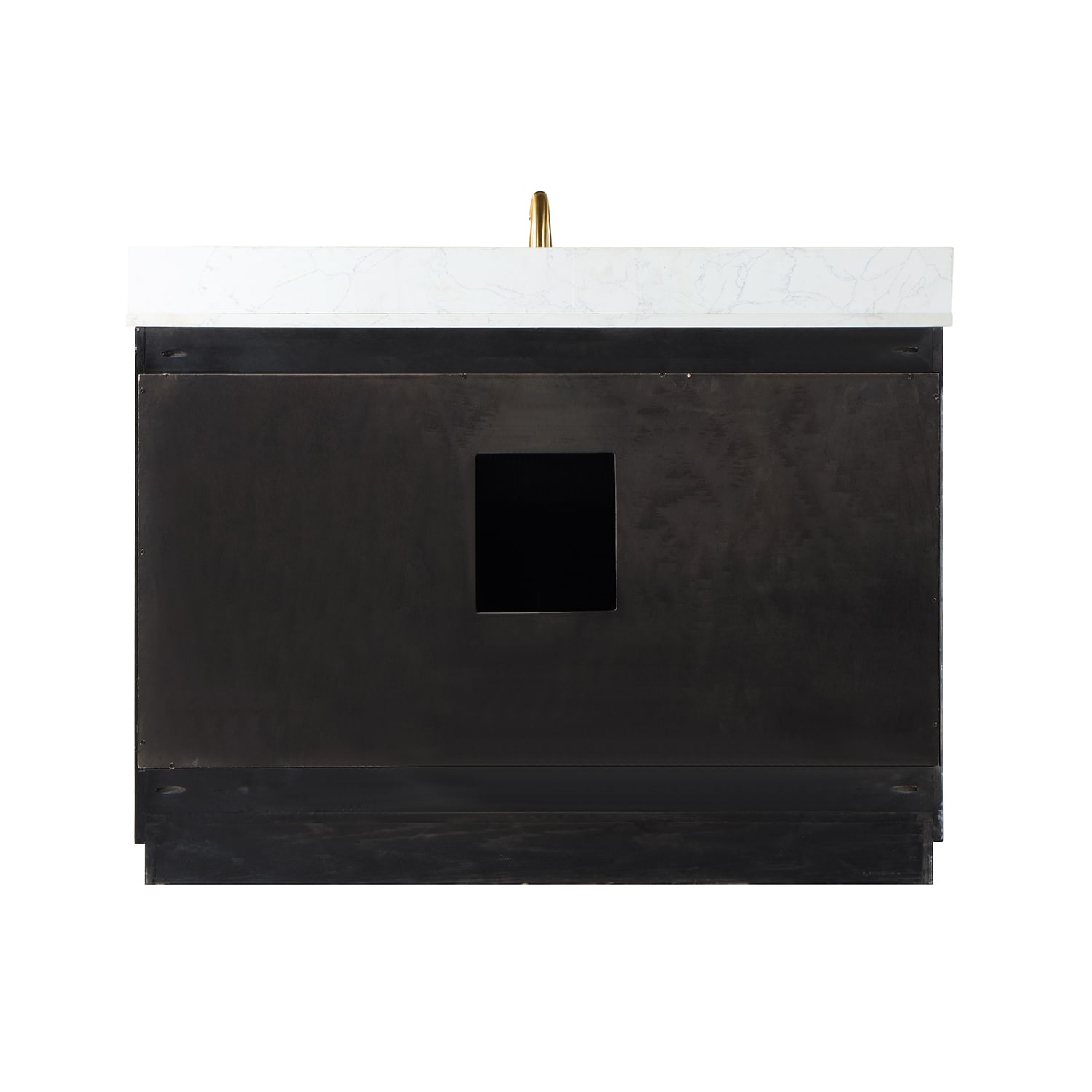 Gazsi 48" Black Oak Vanity with White Stone Top