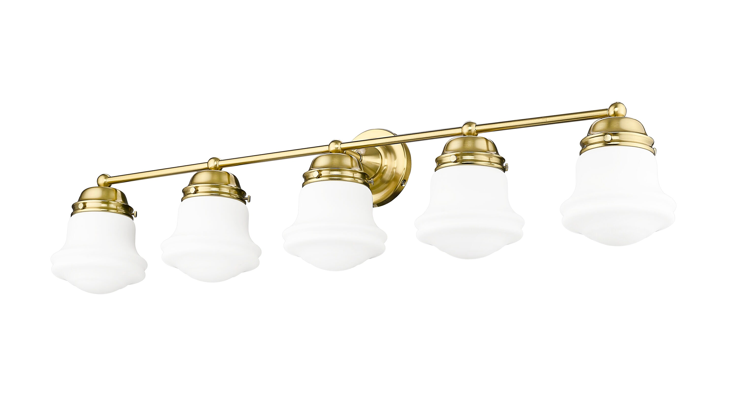 Luxe Gold 5-Light Vanity with Matte Opal Glass