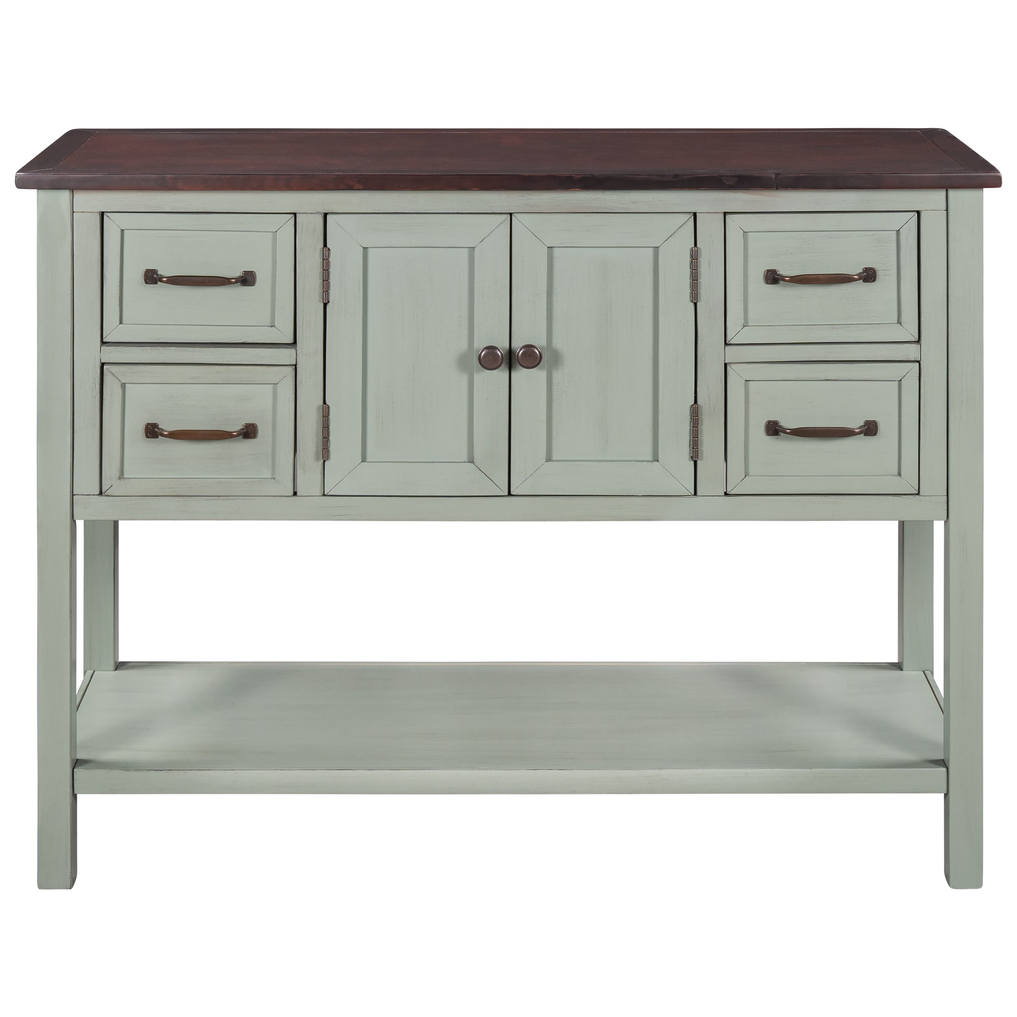 Pouuin SCU620FS Country Cold Cyan Wood Console Table