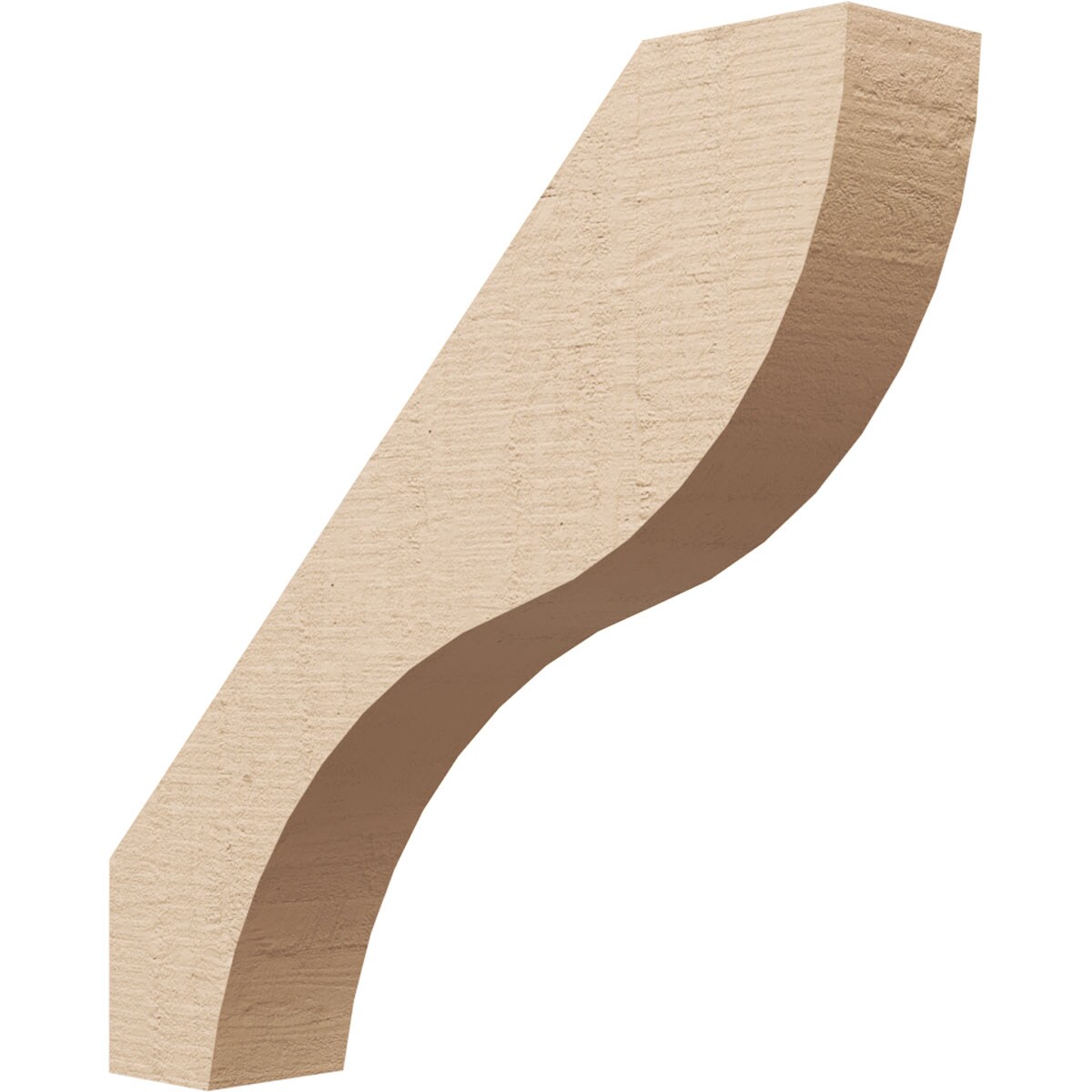 Ekena Millwork BRCUR03X16X16GNVRCPR 3-in x 16-in x 16-in Primed Urethane Geneva Rough Cedar Woodgrain TimberThane KneeBrace