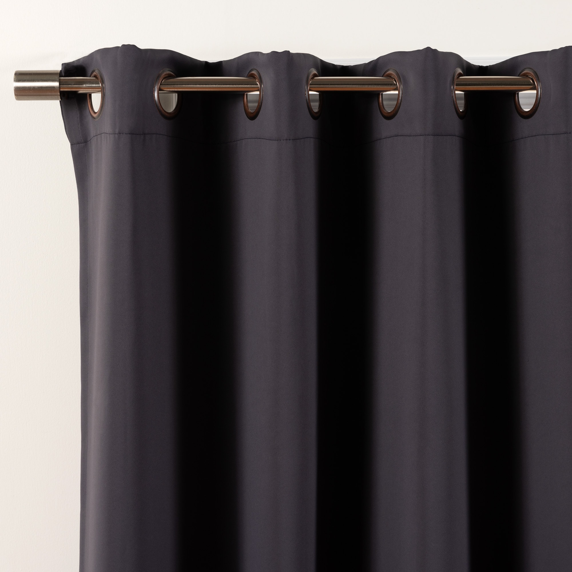 Best Home Fashion 54-in Dark Grey Blackout Grommet Curtain Panel Pair ...