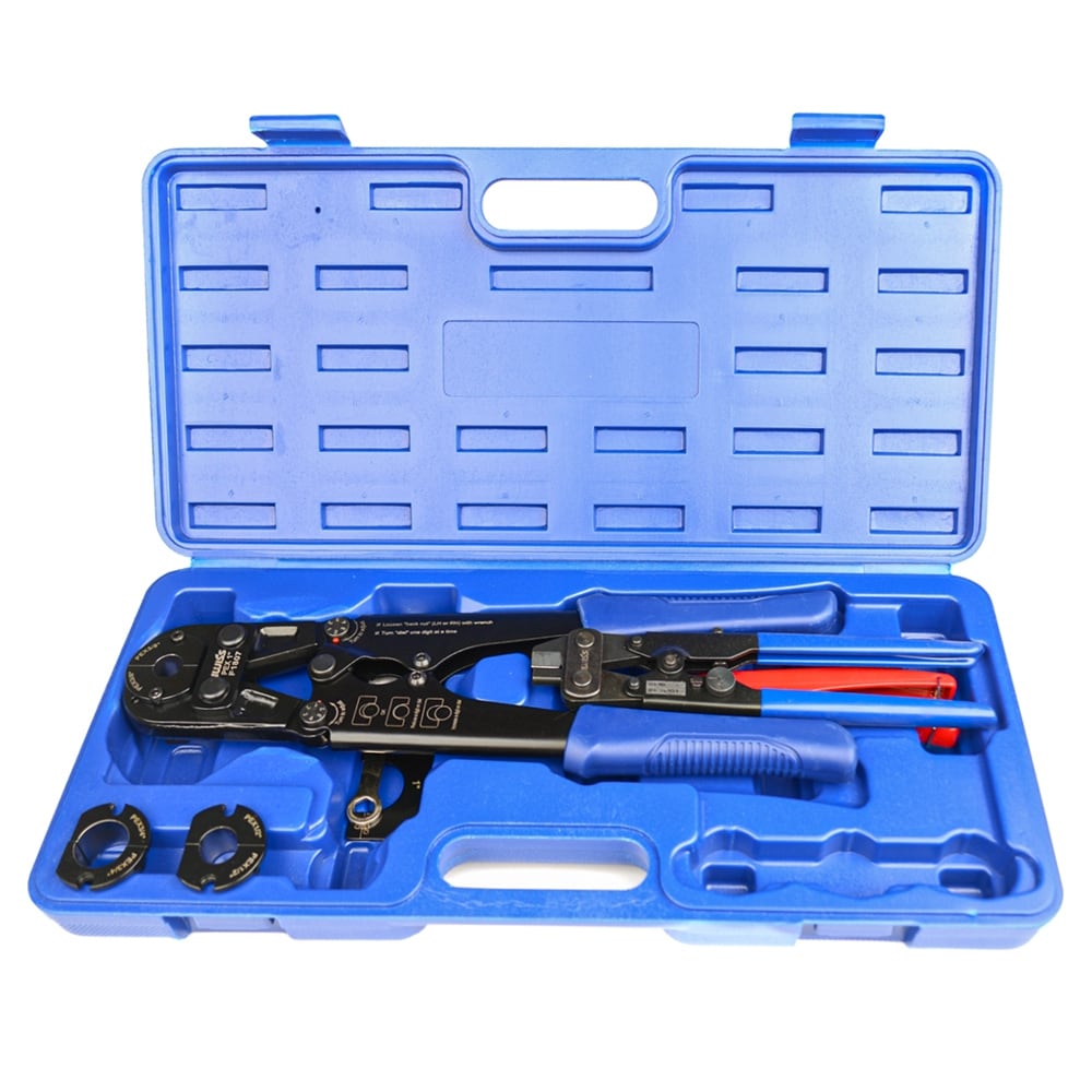 IWISS IWS-FA KIT PEX Crimper. Copper Pipe Crimping Tool Kit with 3/8. 1/2. 3/4. 1-in Quick Change Jaws