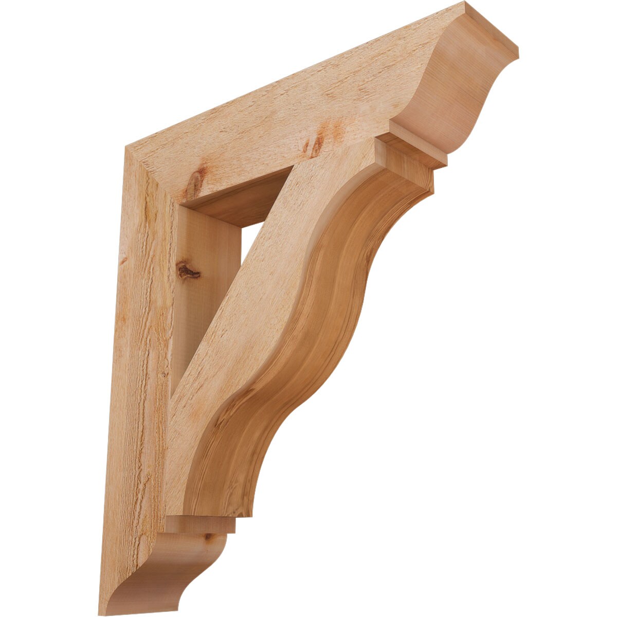 Ekena Millwork BKT06X28X32FST01RWR Funston traditional rough sawn 6-in x 28-in x 32-in Western red cedar Brown Wood Standard bracket