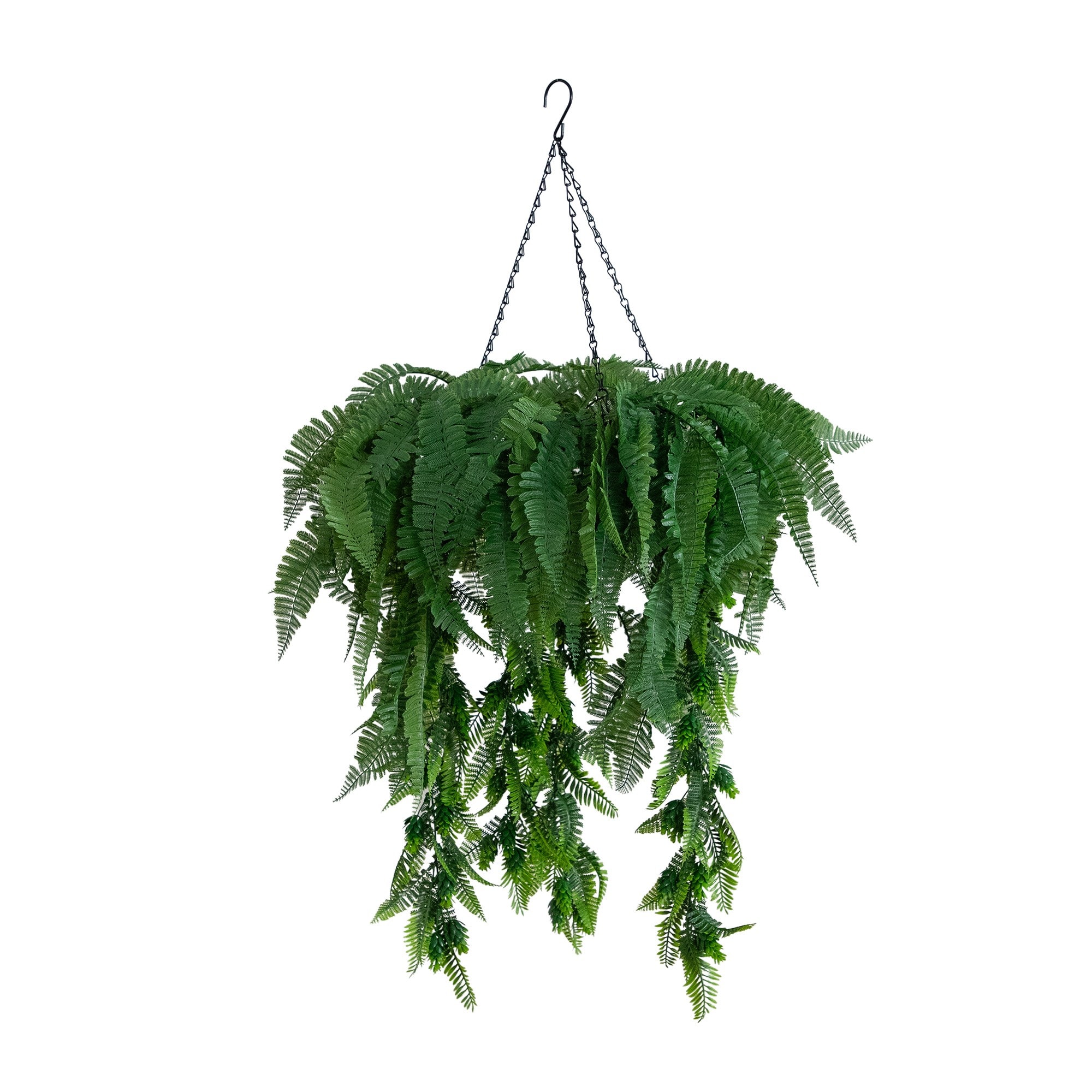 Nearly Natural 39-in Green Indoor/Outdoor Hanging Fern Artificial Plant