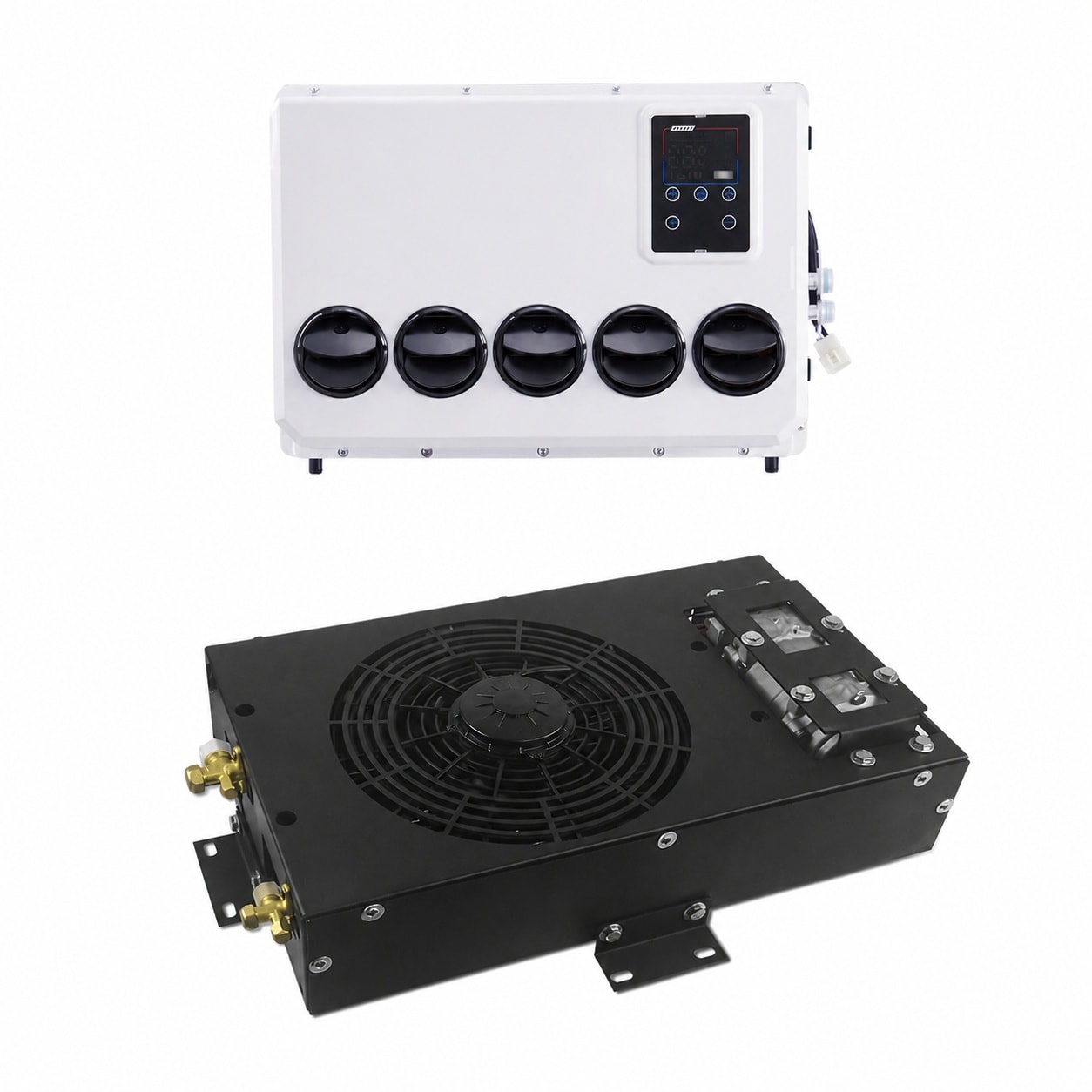 Etokfoks 24V DC Hidden Underbody RV Air Conditioner 13000BTU Silent Metal Outdoor Unit for RVs Trucks Campers Vans #LET4FPOBA