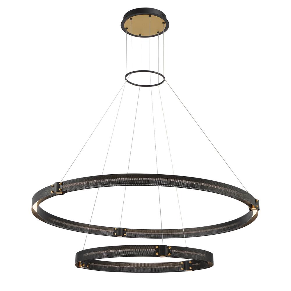 Eurofase 37385-019 Admiral 1 -Light Matte Black Modern/contemporary Integrated LED For Use in Dining Rooms, Foyers, Kitchens, Living Rooms Chandelier